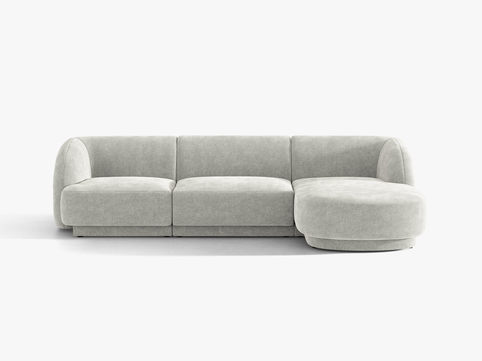 Micadoni Ecksofa Miley 4-Sitzer Rechts Chenille Eden Silber