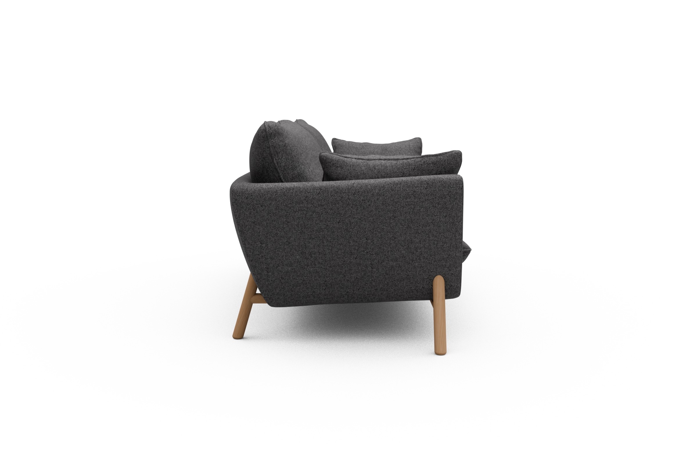 Sofa Emil 3-Sitzer Beinfarbe Eiche Natur Sama-Antracite