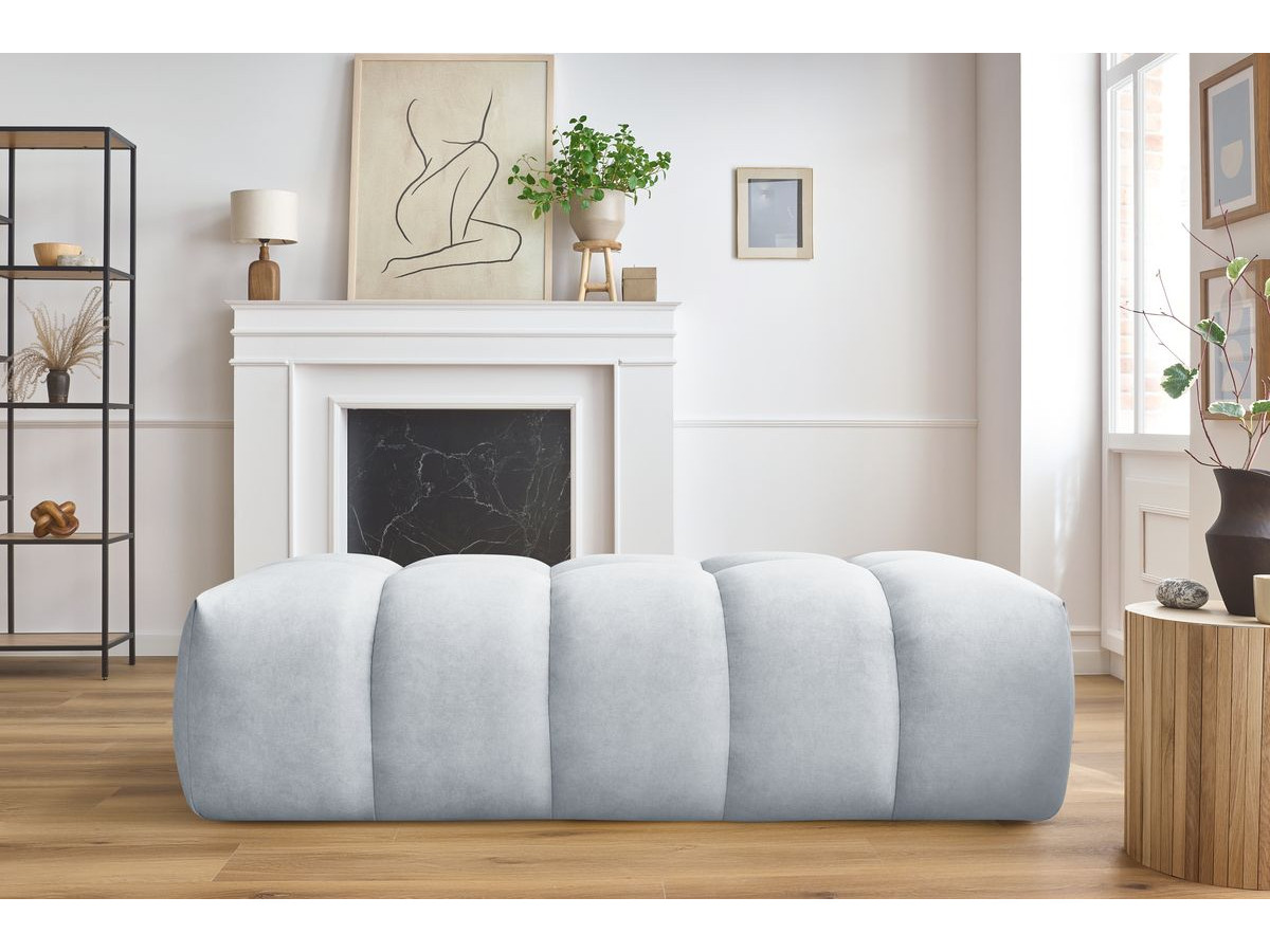 Bobochic Mont-blanc Pouf Samt Hellgrau