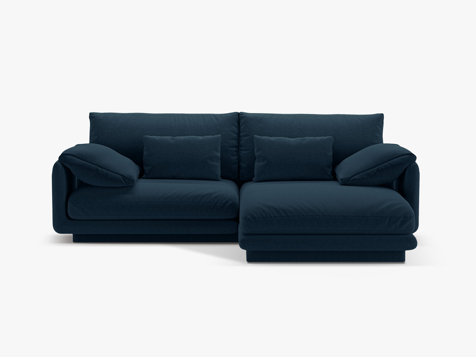 Micadoni Ecksofa Torino 3-Sitzer Rechts Strukturierter Stoff Marineblau