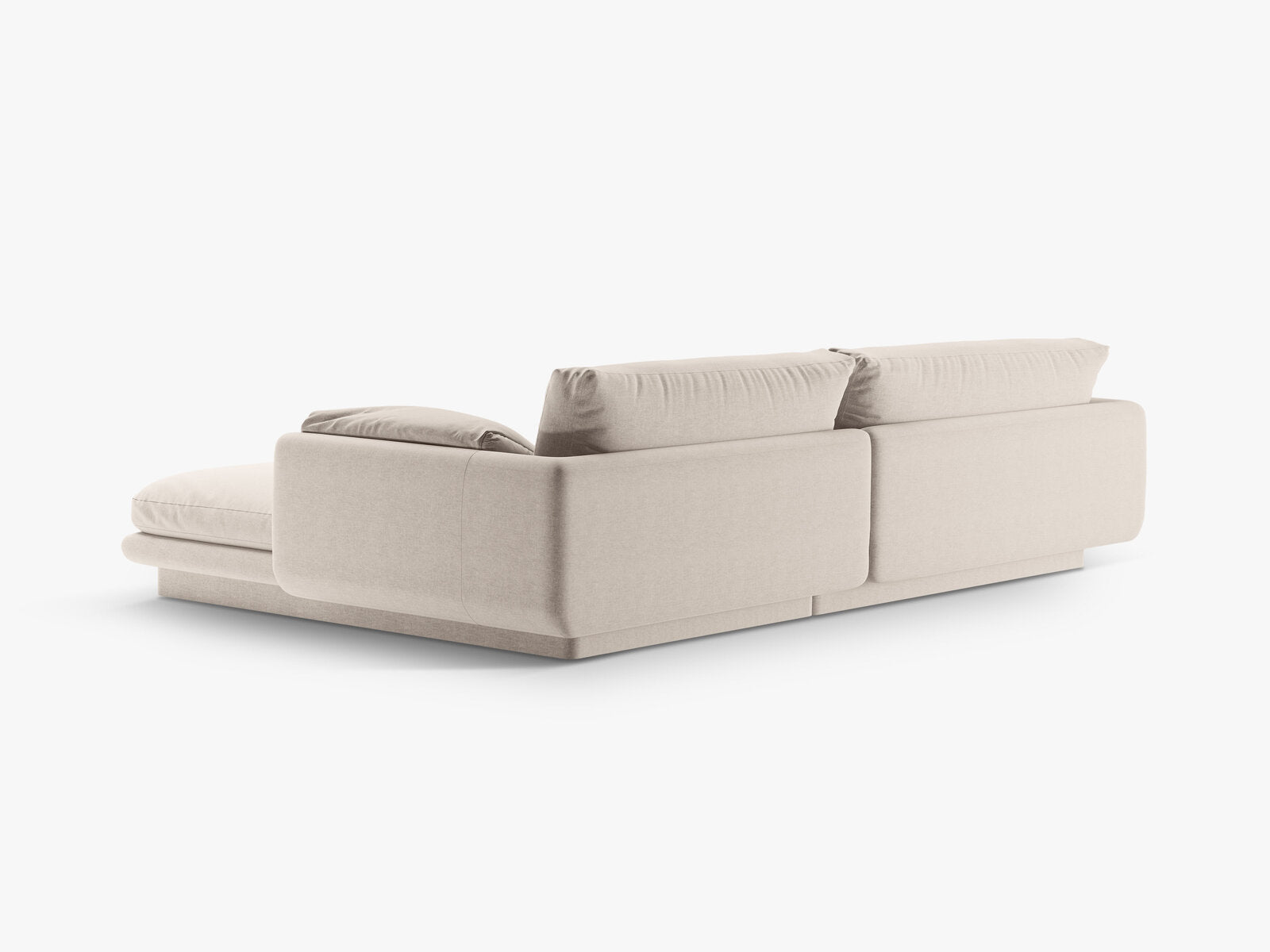Micadoni Ecksofa Torino 4-Sitzer Links Strukturierter Stoff Helles Beige