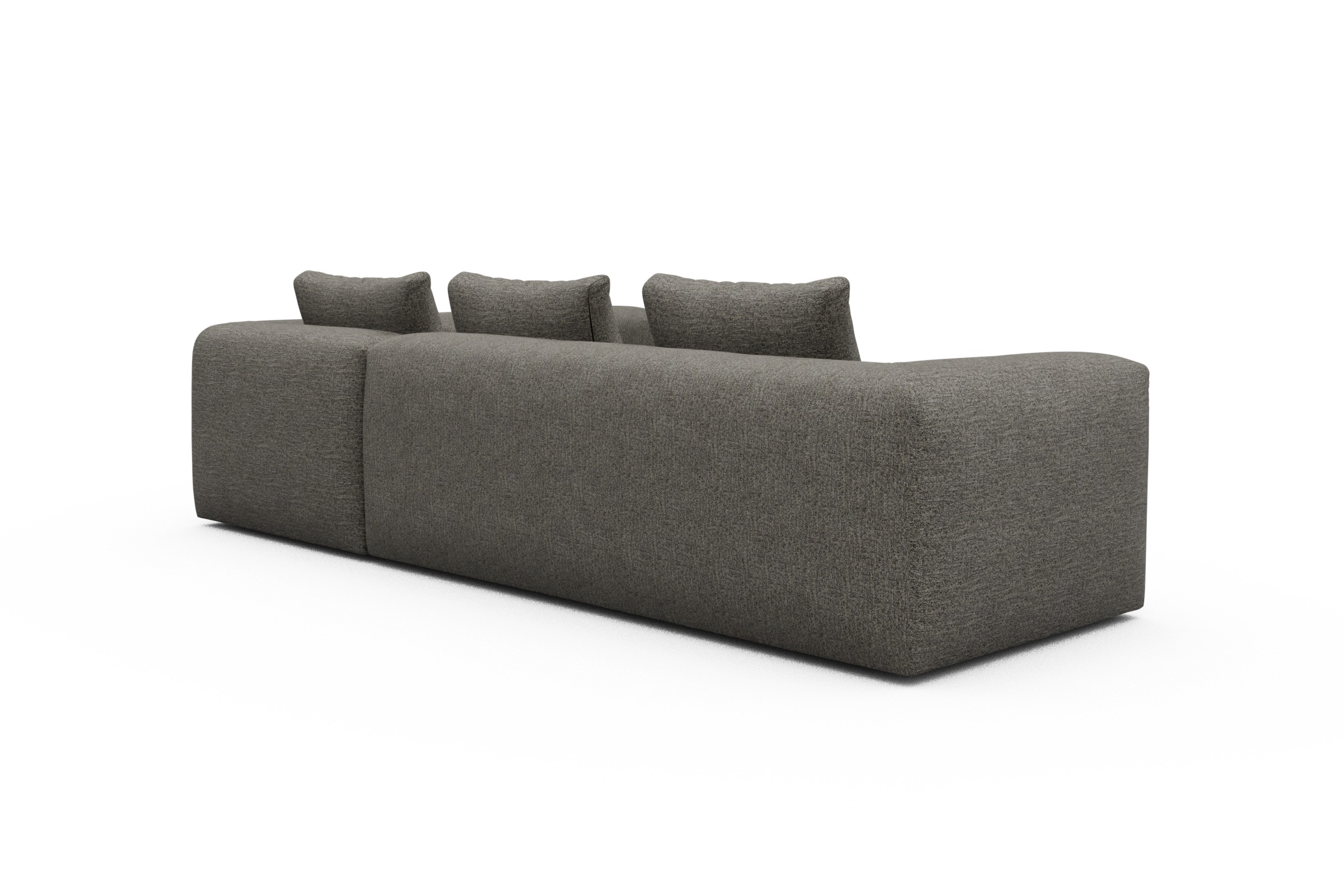 Ecksofa Fred 2x 2,5-Sitzer rechts offen Carreno-Sepie-Brown
