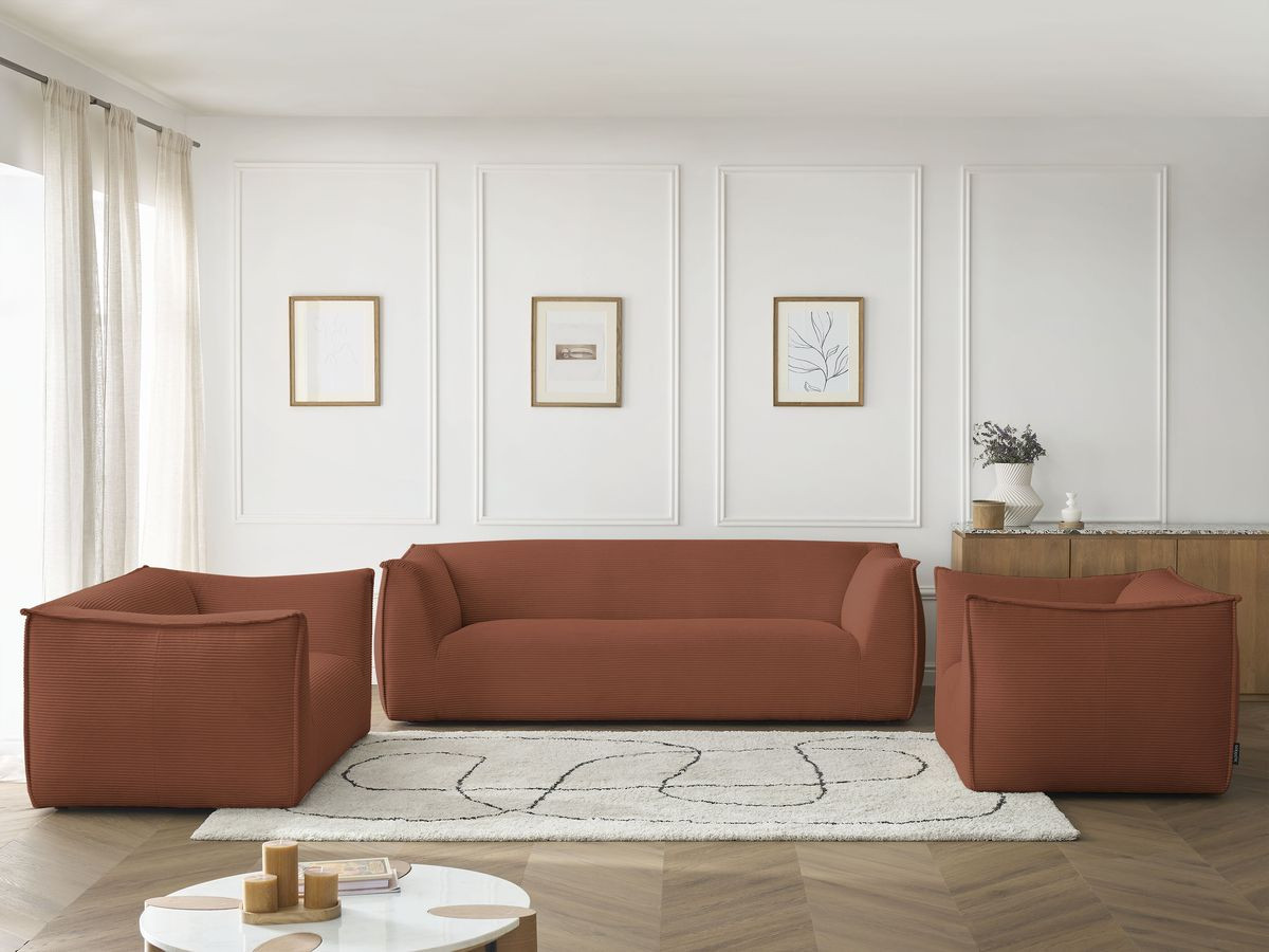 Bobochic Giorgia Sofa 5-Sitzer 534 × 100 cm Cordsamt Orange