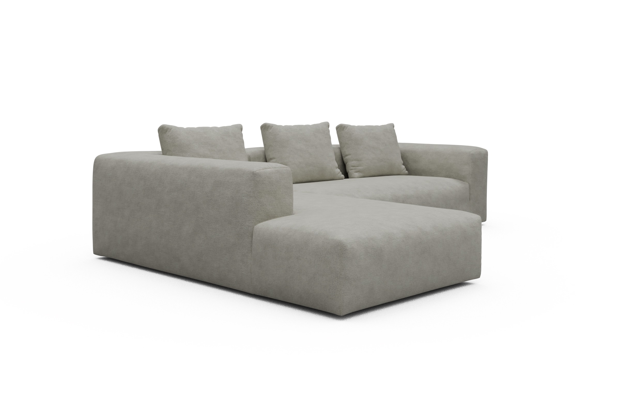 Ecksofa Fred Relax-Ecke links mit 2,5-Sitzer Carreno-Moon-Stone-White