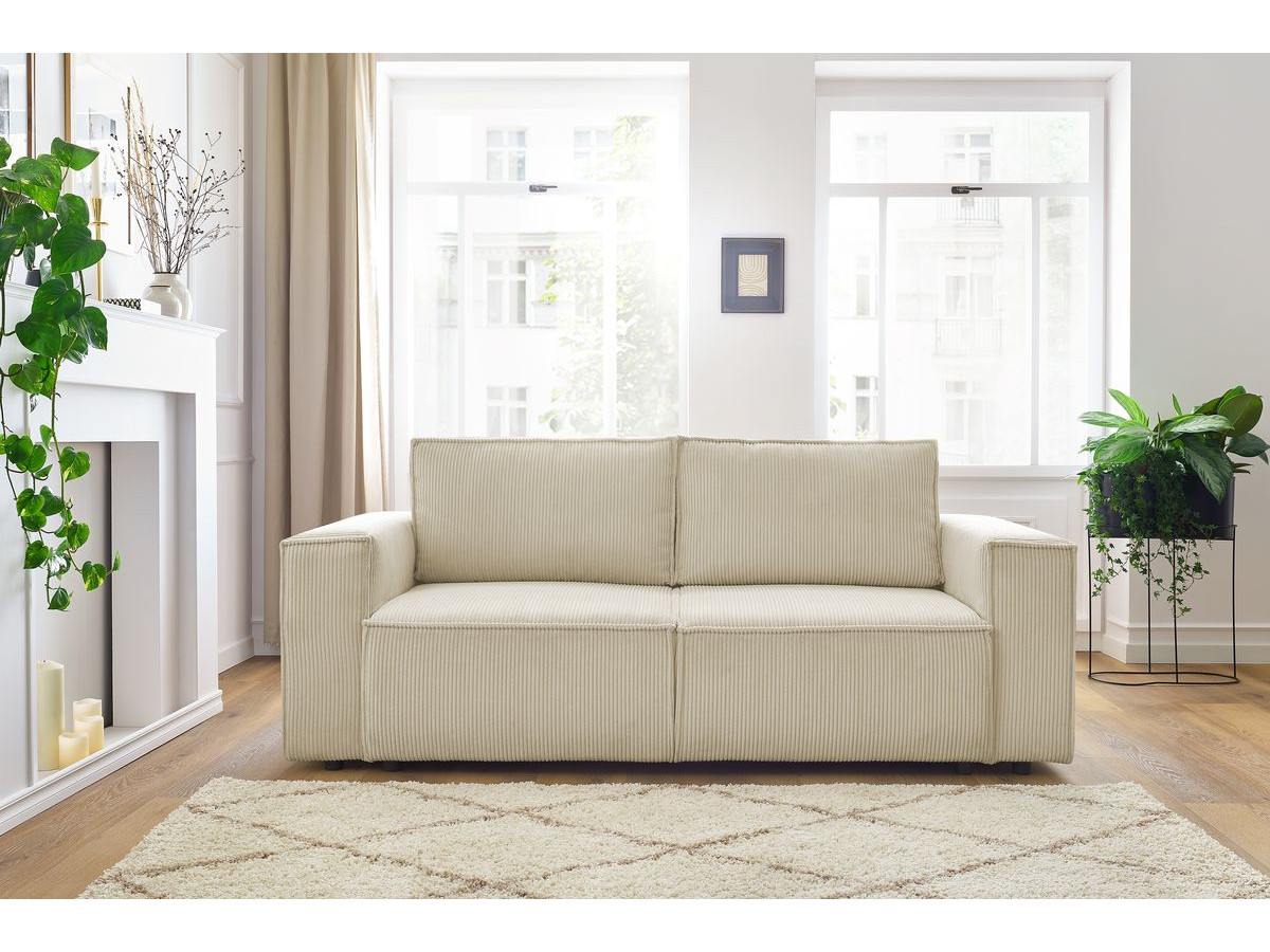 Bobochic Nihad Sofa 2-Sitzer Cordsamt Beige
