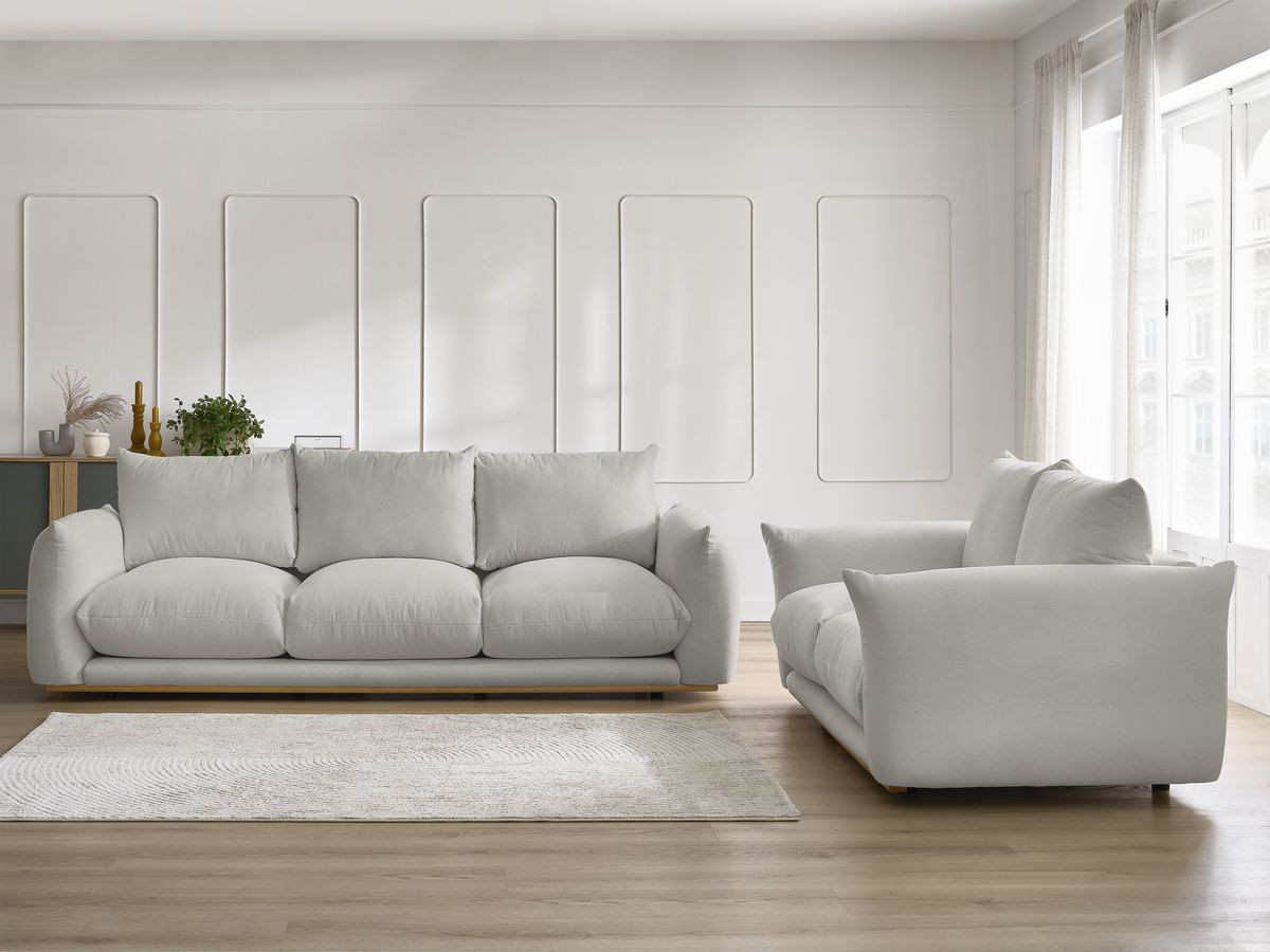 Bobochic Ernest Sofa 5-Sitzer Stoff Hellgrau