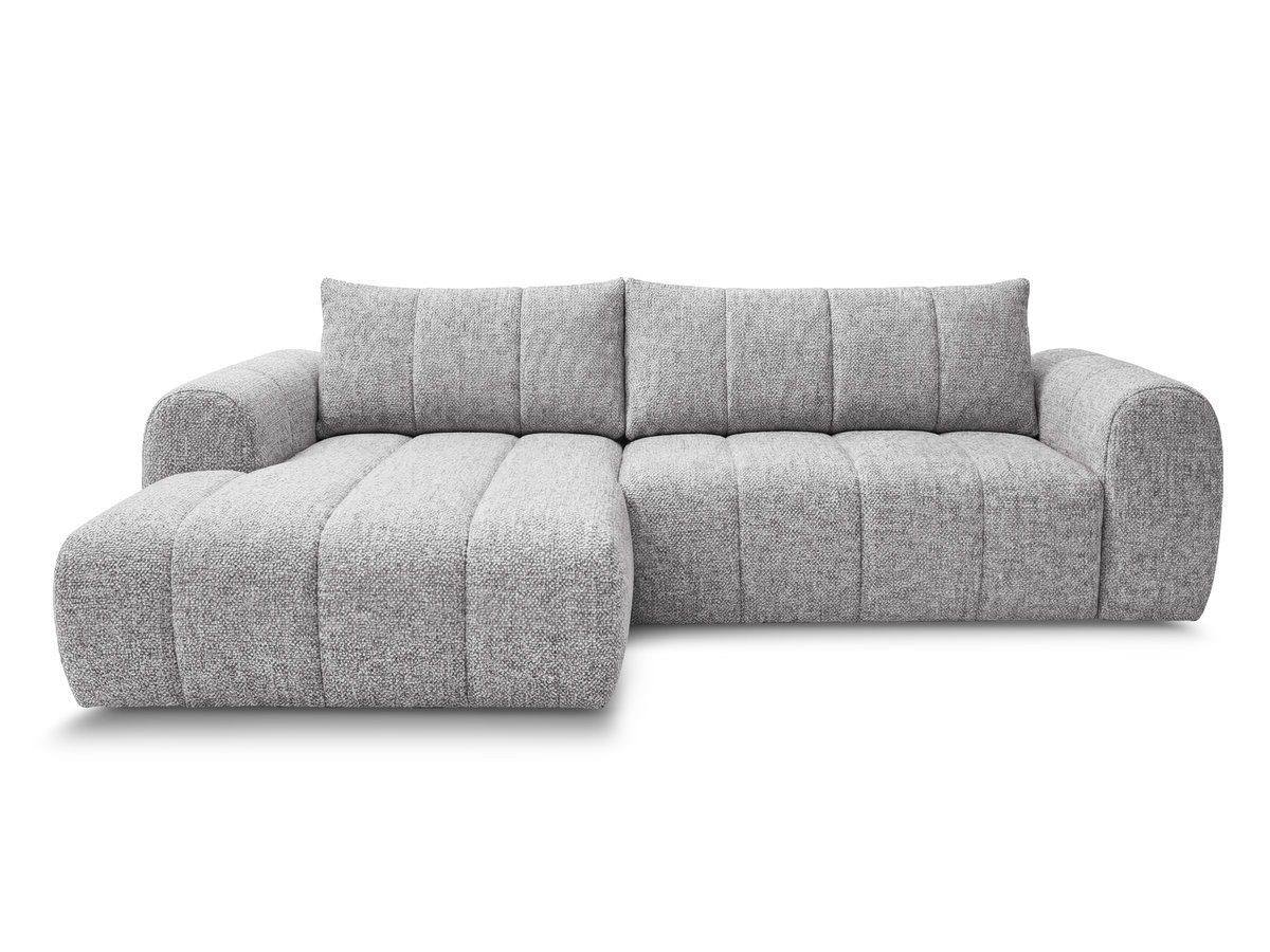 Bobochic Nesty Ecksofa 272 cm Melange-Stoff Hellgrau Ecke links