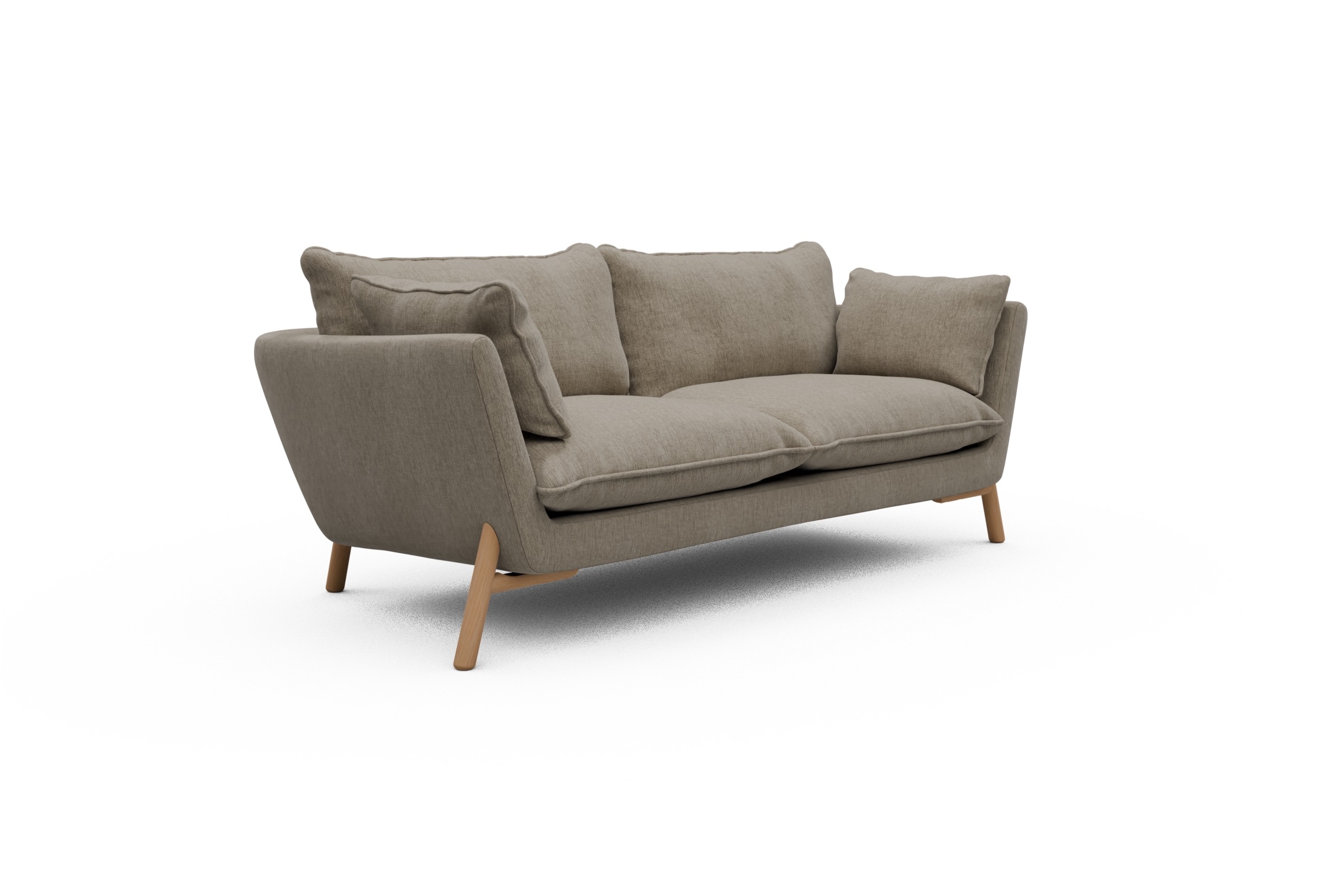 Sofa Emil PREMIUM 2-Sitzer Beinfarbe Eiche Natur Smooth-Beige
