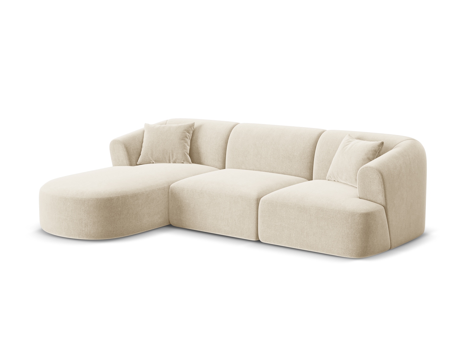 Cosmopolitan Design Ecksofa Campi 4-Sitzer Samt Vogue Helles Beige Links