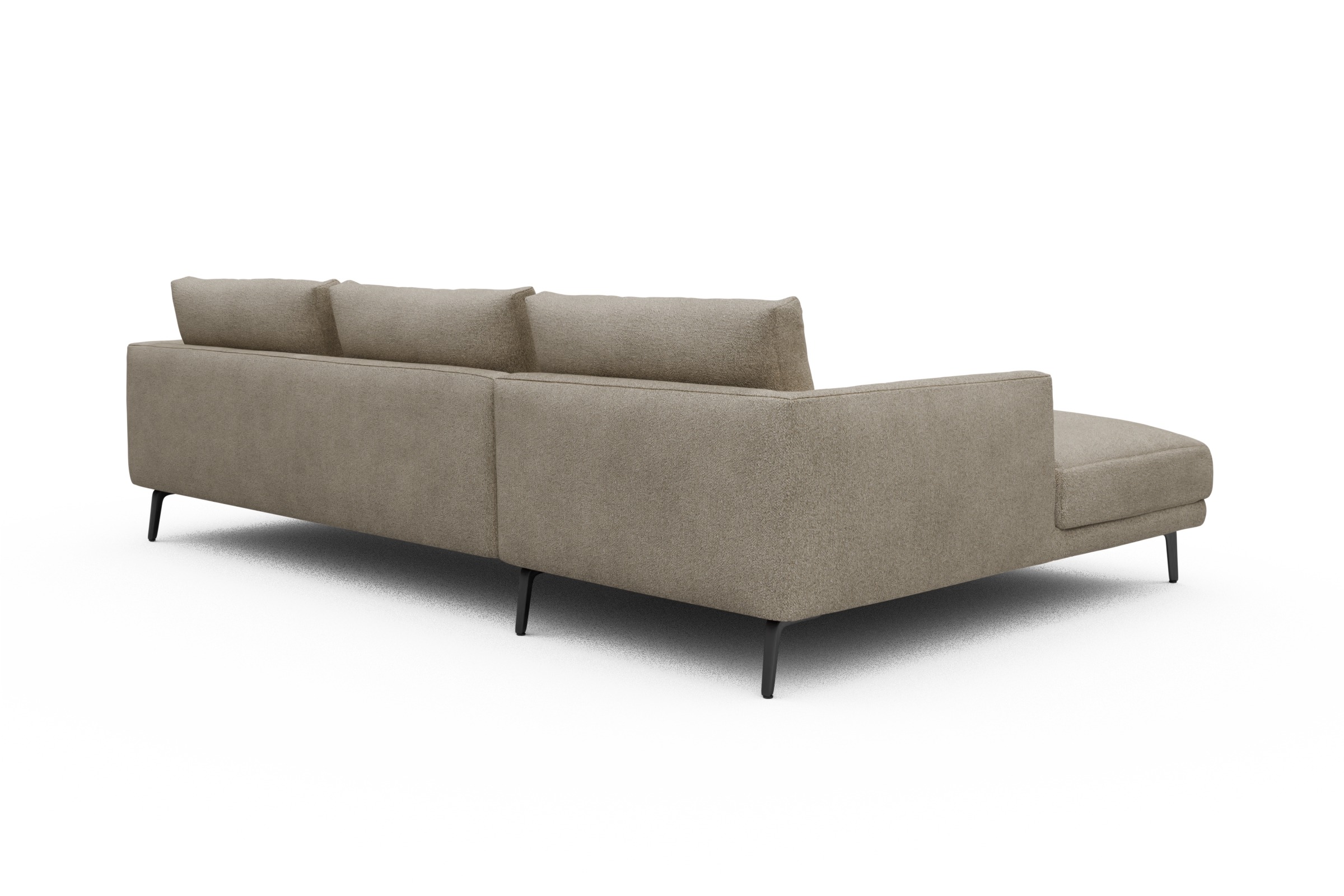 Ecksofa Karl Chaiselongue links mit 2,5-Sitzer Boucle-Belge