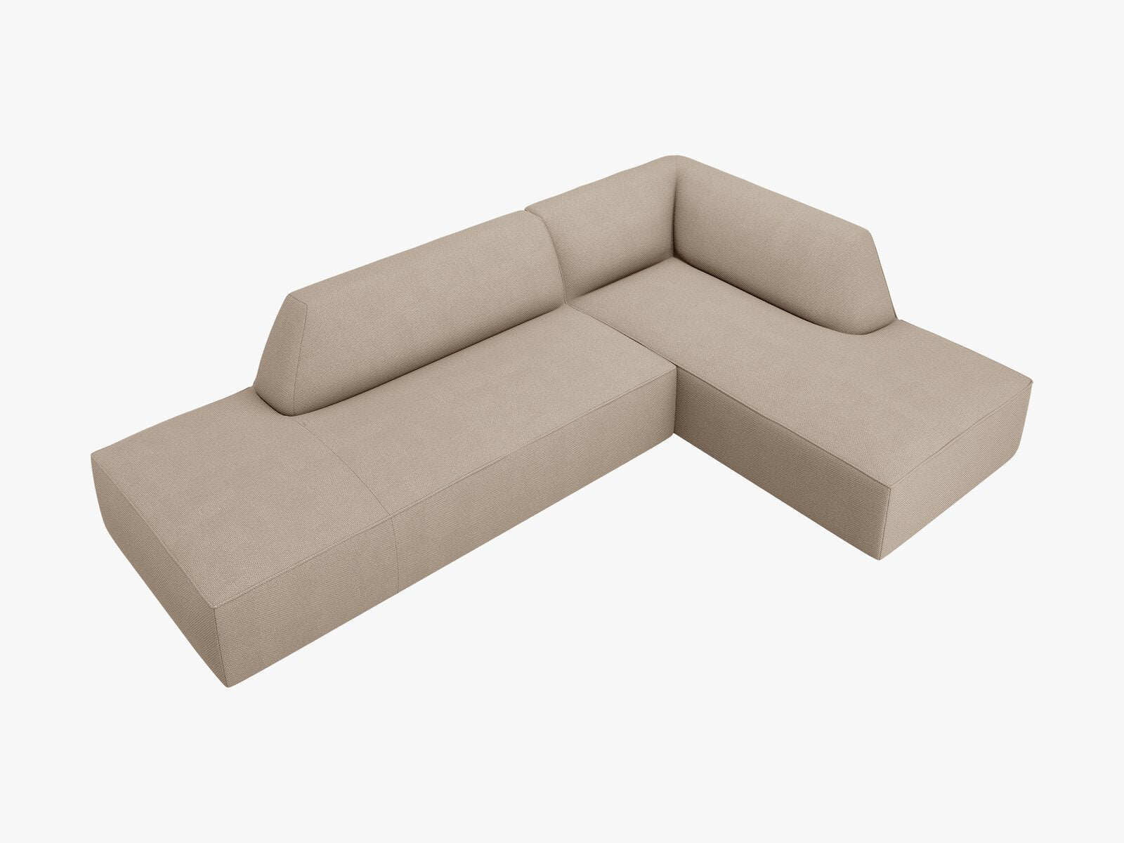 Micadoni Ecksofa Ruby 4-Sitzer Rechts Strukturierter Stoff Ottawa Dunkelbeige