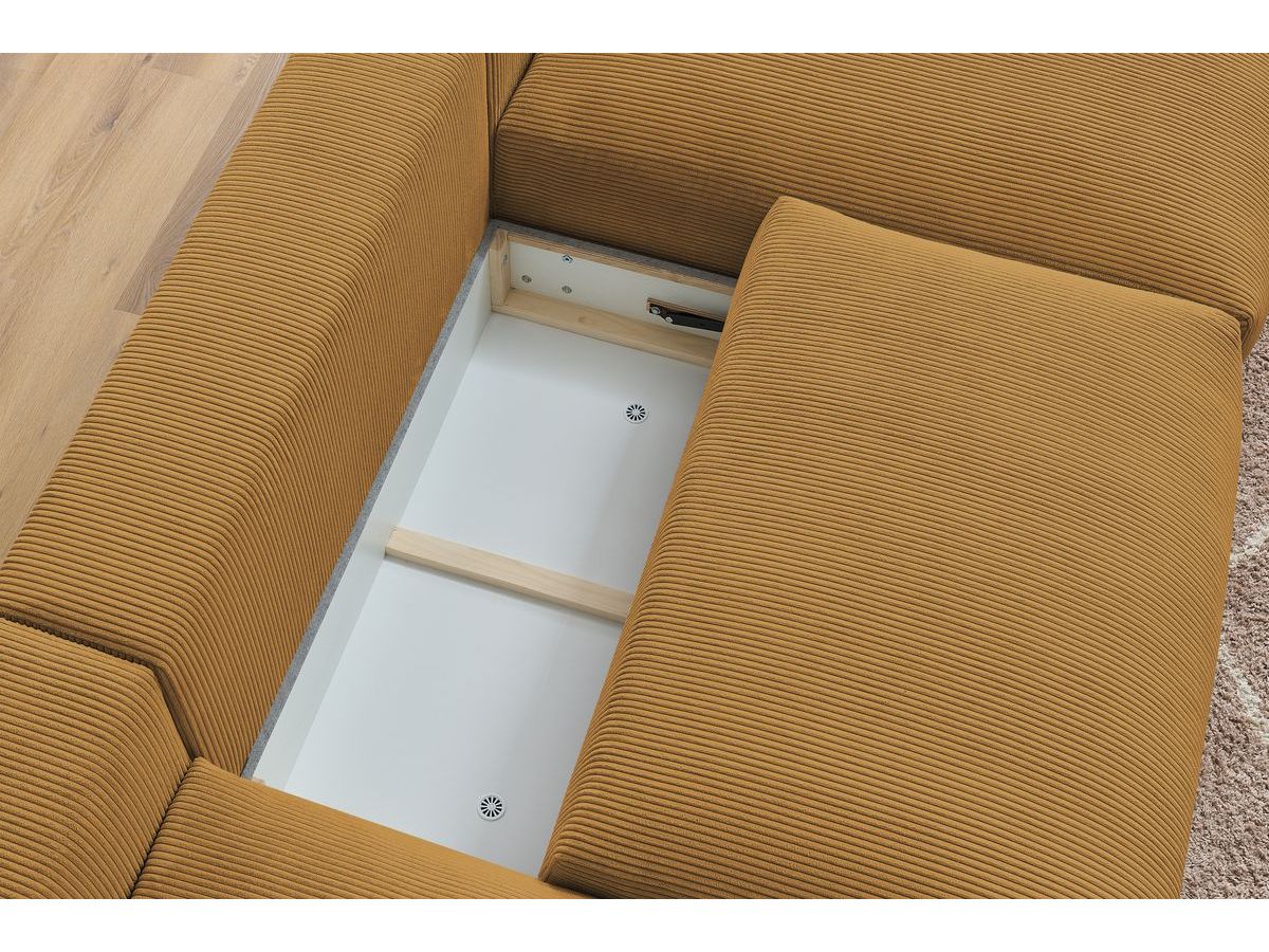 Bobochic Voltaire Wohnlandschaft 420 × 165 cm Cordsamt Gelb