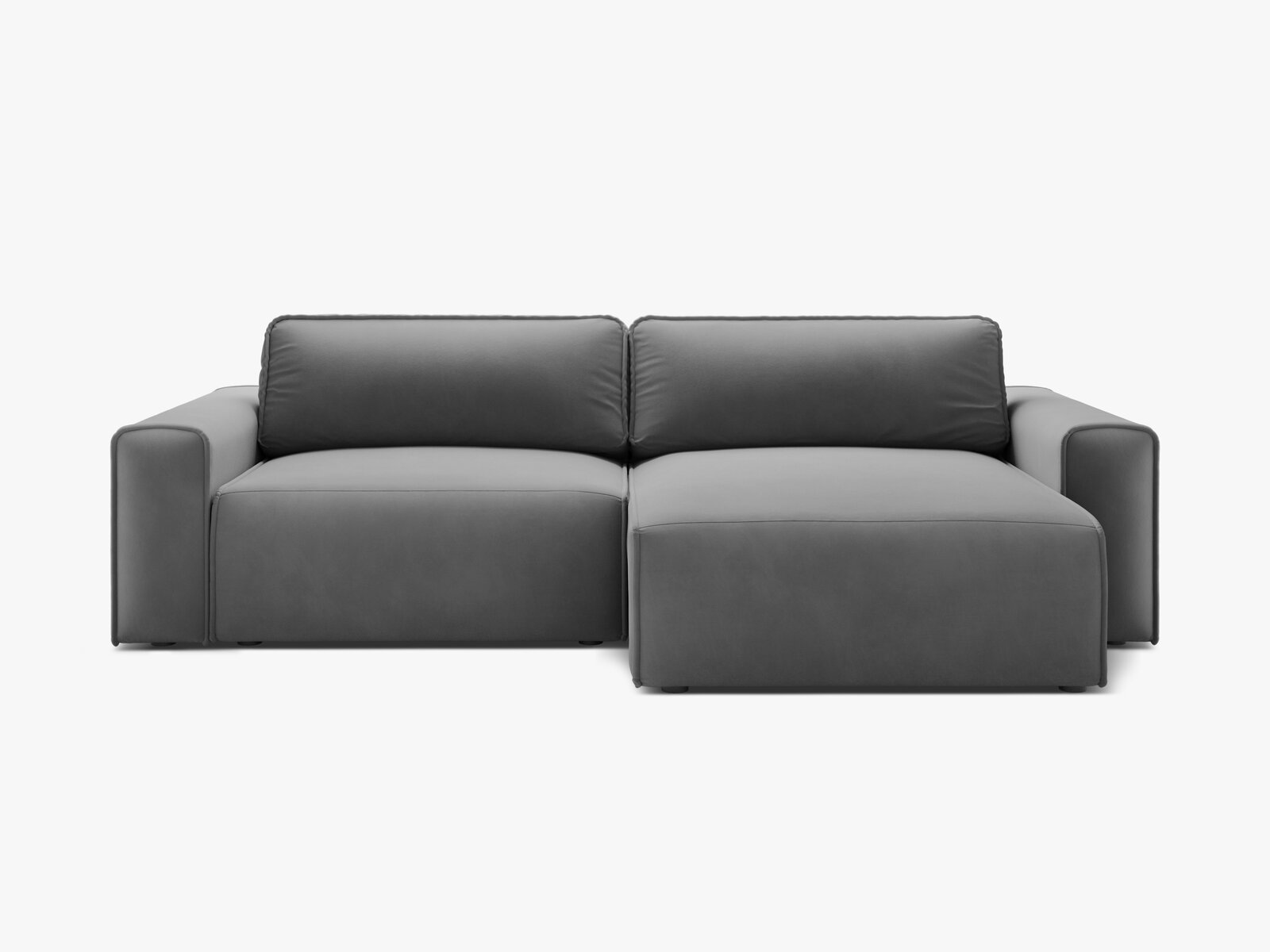 Micadoni Ecksofa Victor 3-Sitzer mit Schlaffunktion Rechts Samt Grau