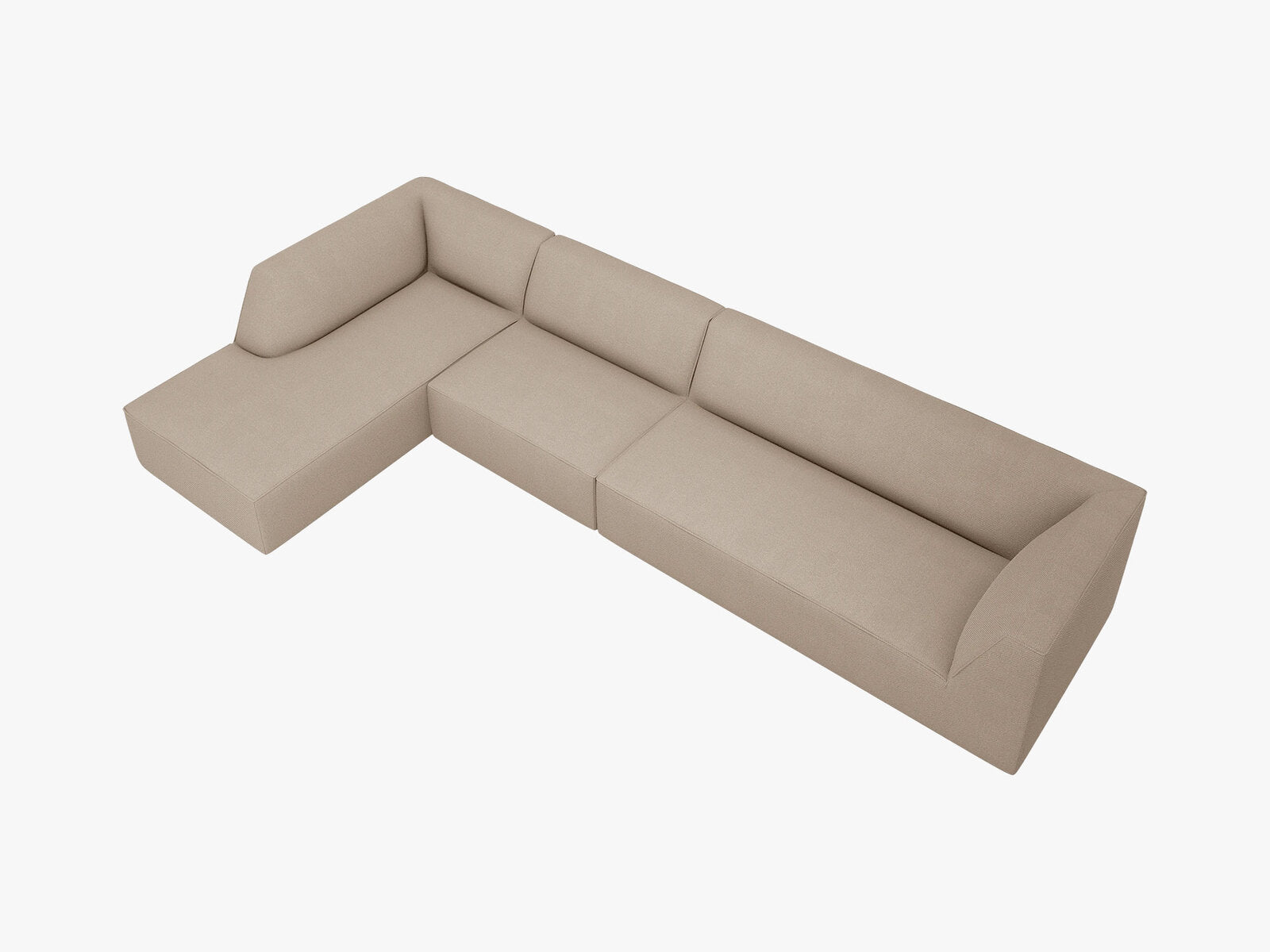 Micadoni Ecksofa Ruby 5-Sitzer Links Strukturierter Stoff Ottawa Dunkelbeige