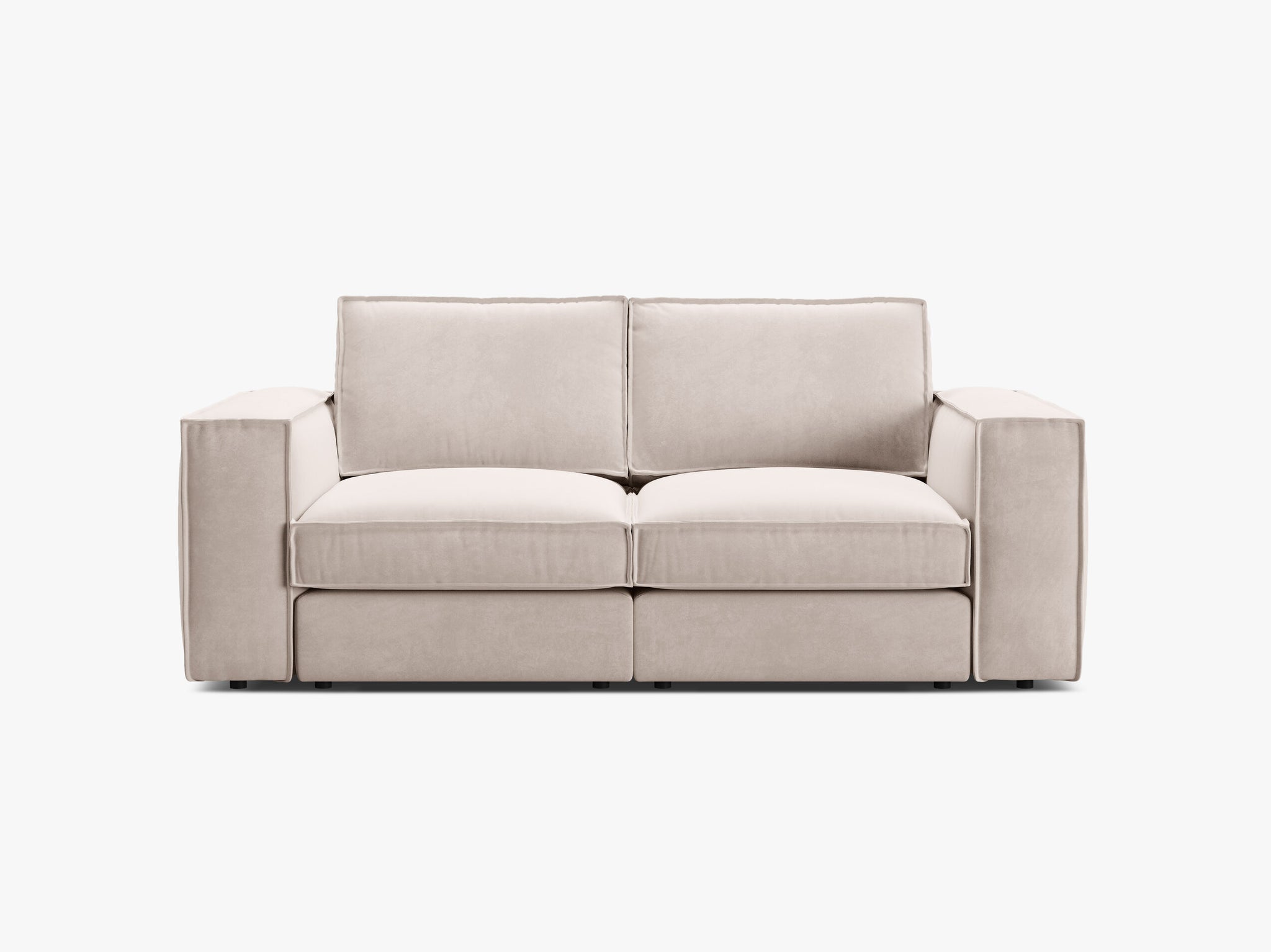 Micadoni modulares Sofa Pola 2-Sitzer Samt Salvador Beige