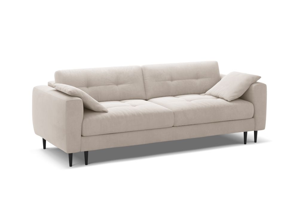 Cosmopolitan Design Schlafsofa Lazio 3-Sitzer Samt Salvador Beige