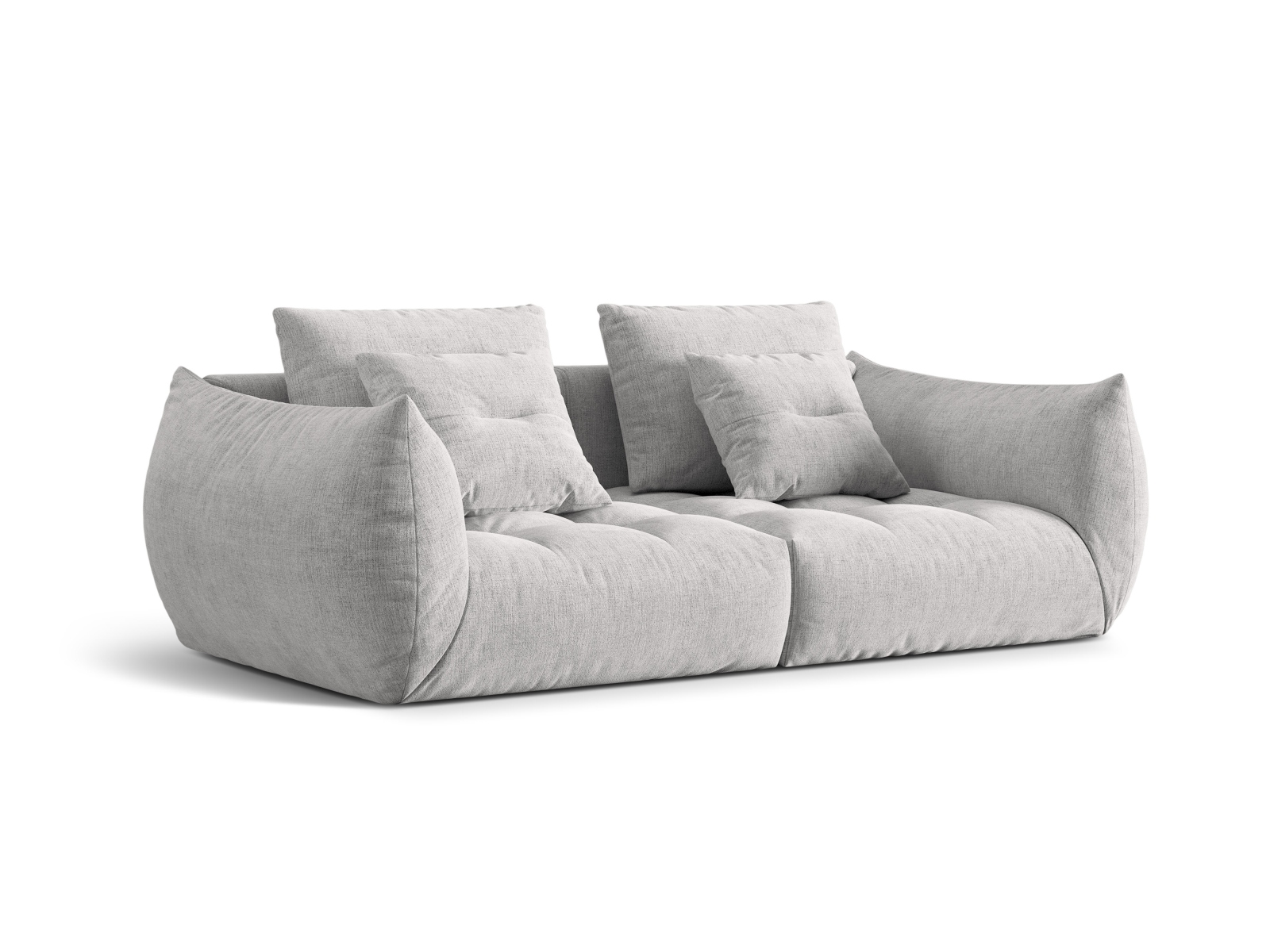 Micadoni Sofa Bloom 3-Sitzer Strukturierter Stoff Silber