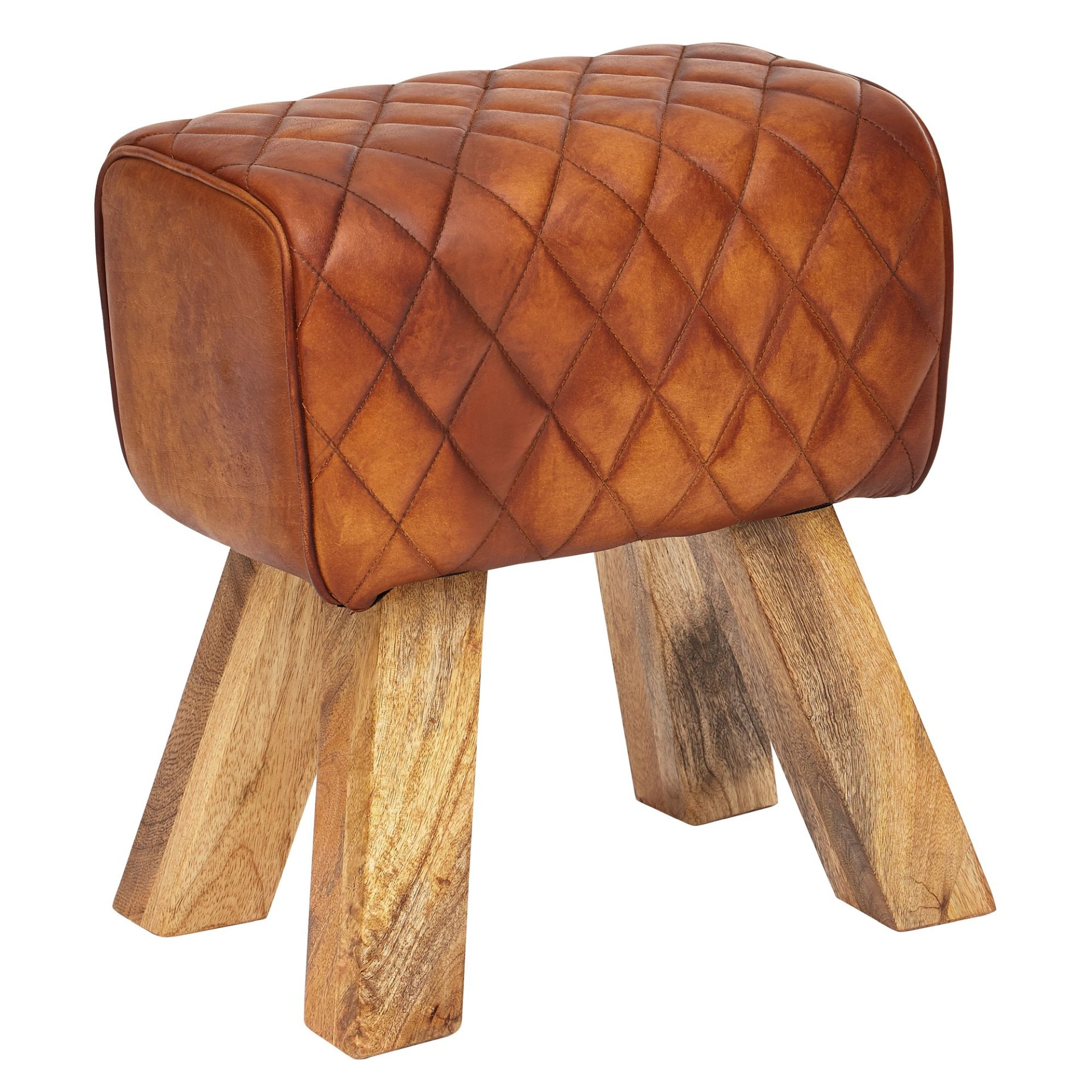 Sitzhocker Tureby Echtleder Braun 40 × 27 × 48 cm