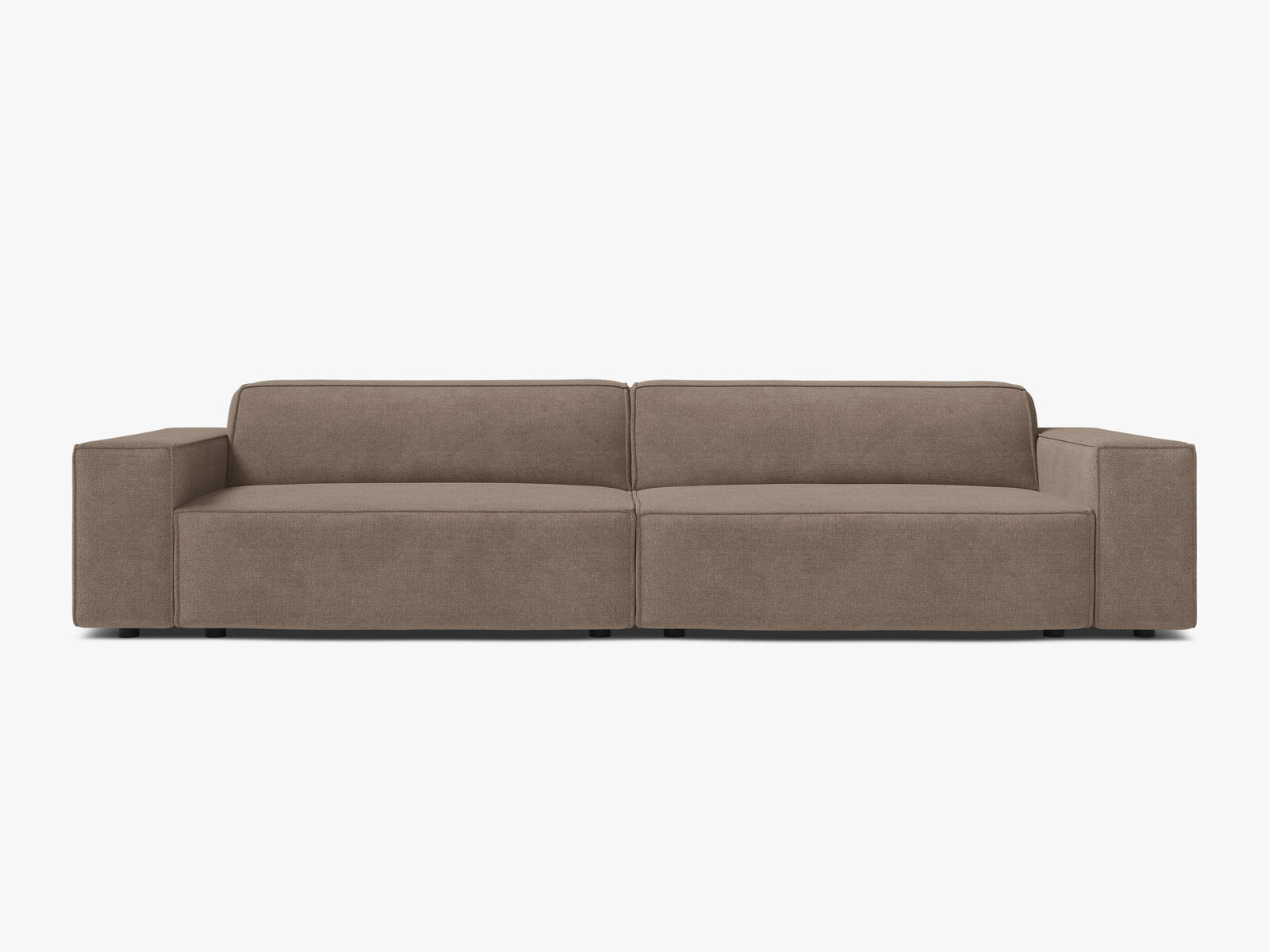 Micadoni Sofa Jodie 4-Sitzer Strukturierter Stoff Liberty Cappuccino