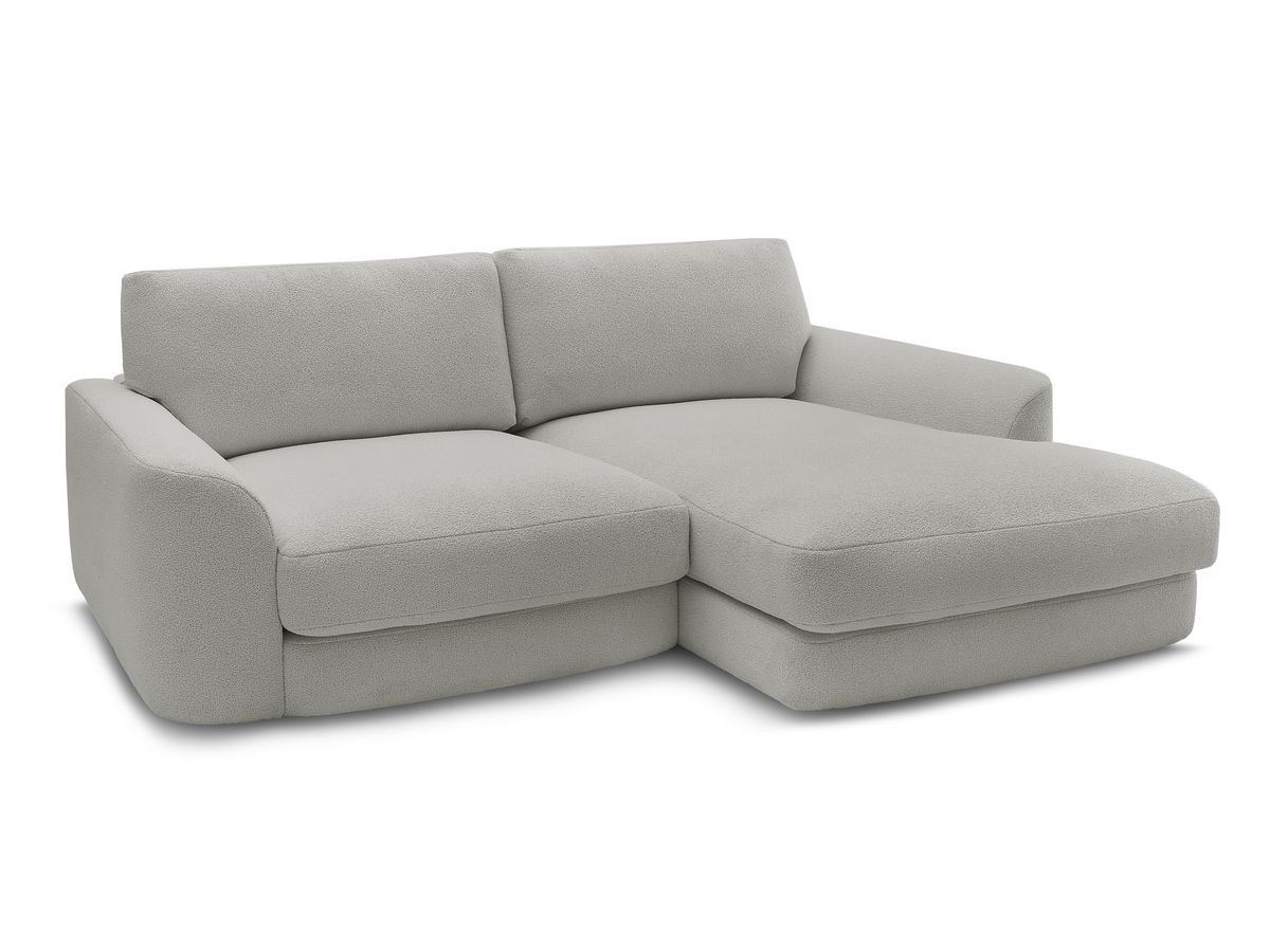 Bobochic Leonore Ecksofa Bouclé-Stoff Hellgrau Ecke rechts