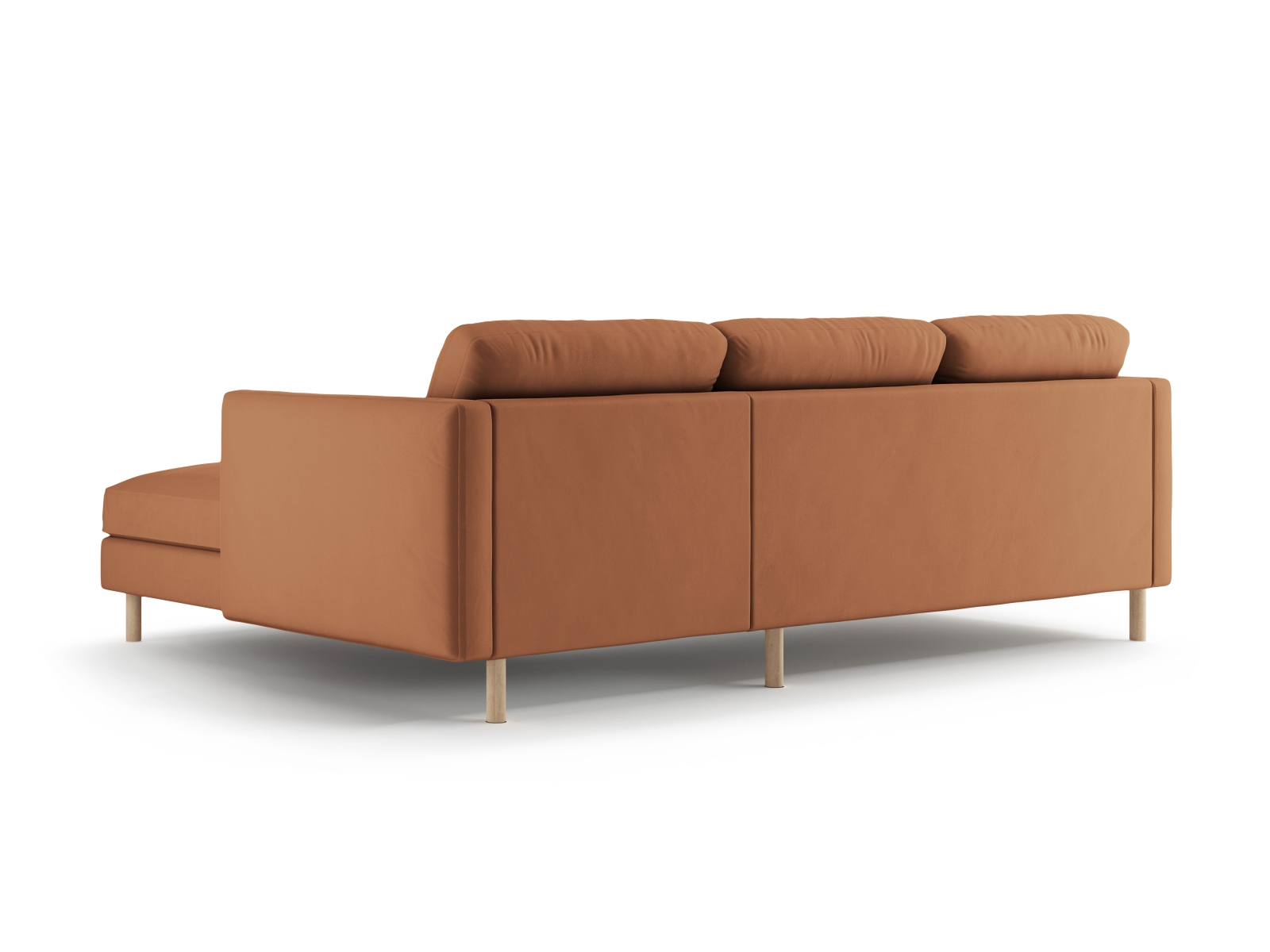Micadoni Ecksofa Eden Groß 3-Sitzer Rechts Samt Honig