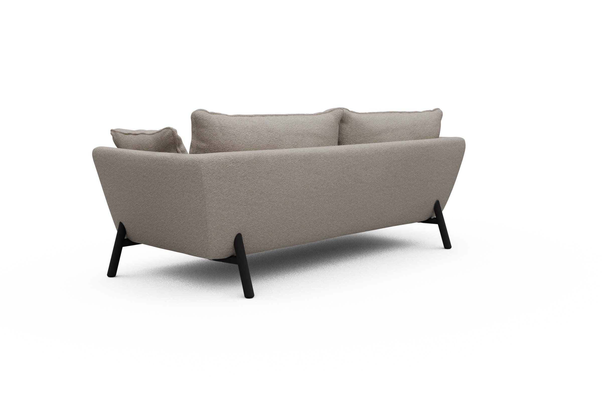 Sofa Emil PREMIUM 3-Sitzer Beinfarbe Eiche Schwarz Aivi-Lace-Beige