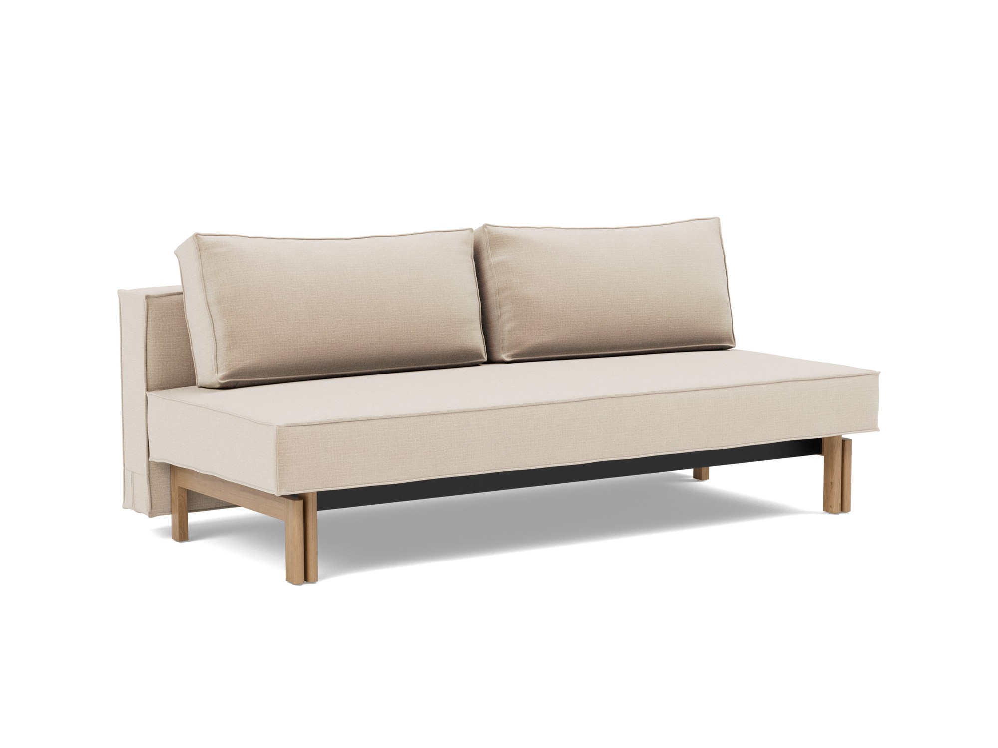 Schlafsofa Sly Chenille Esina 410-Almond-Beige Beine Eiche