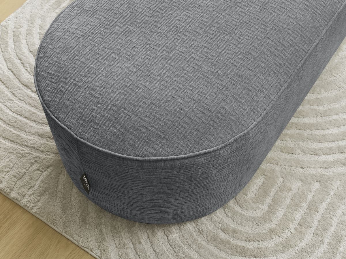Bobochic Rousseau Pouf Strukturstoff Dunkelgrau
