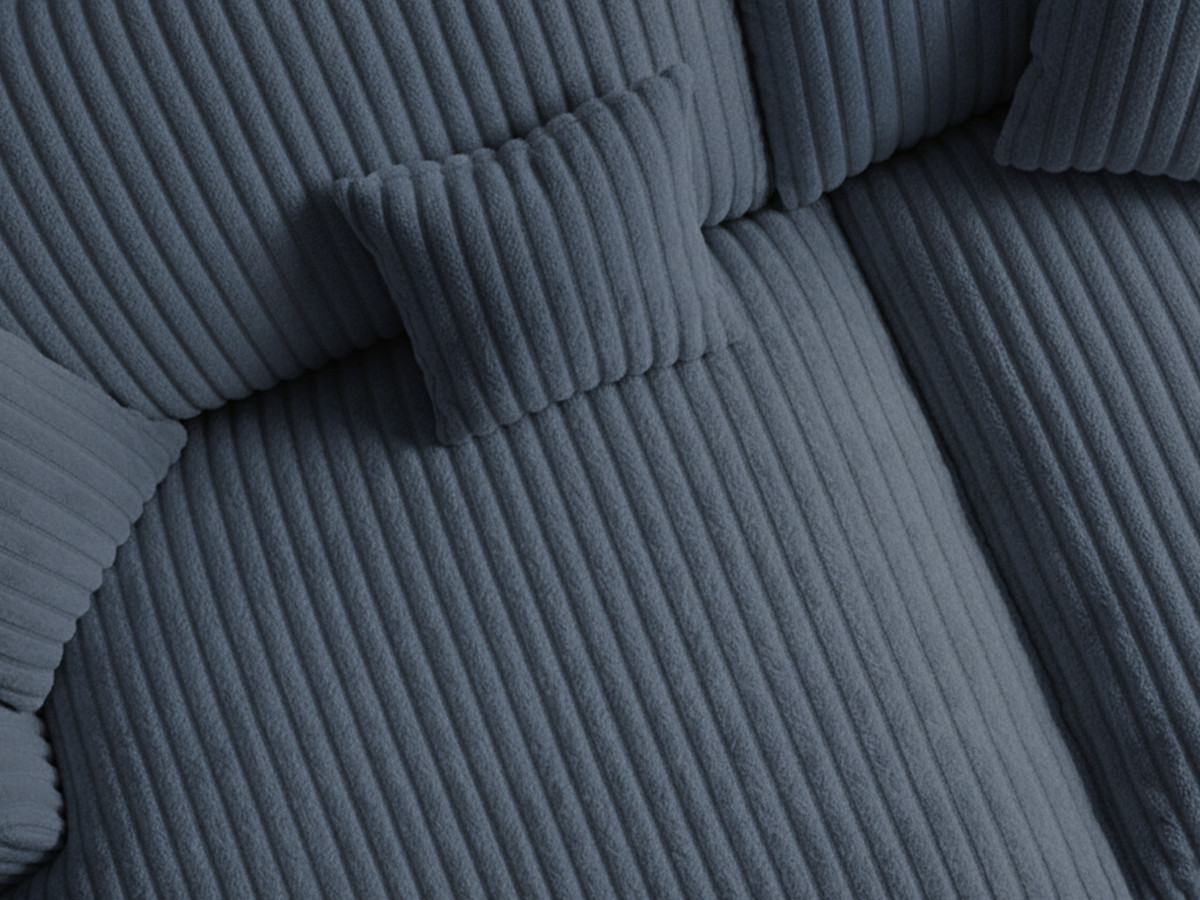 Bobochic Belem Sofa 3-Sitzer Breitcord weich Blau