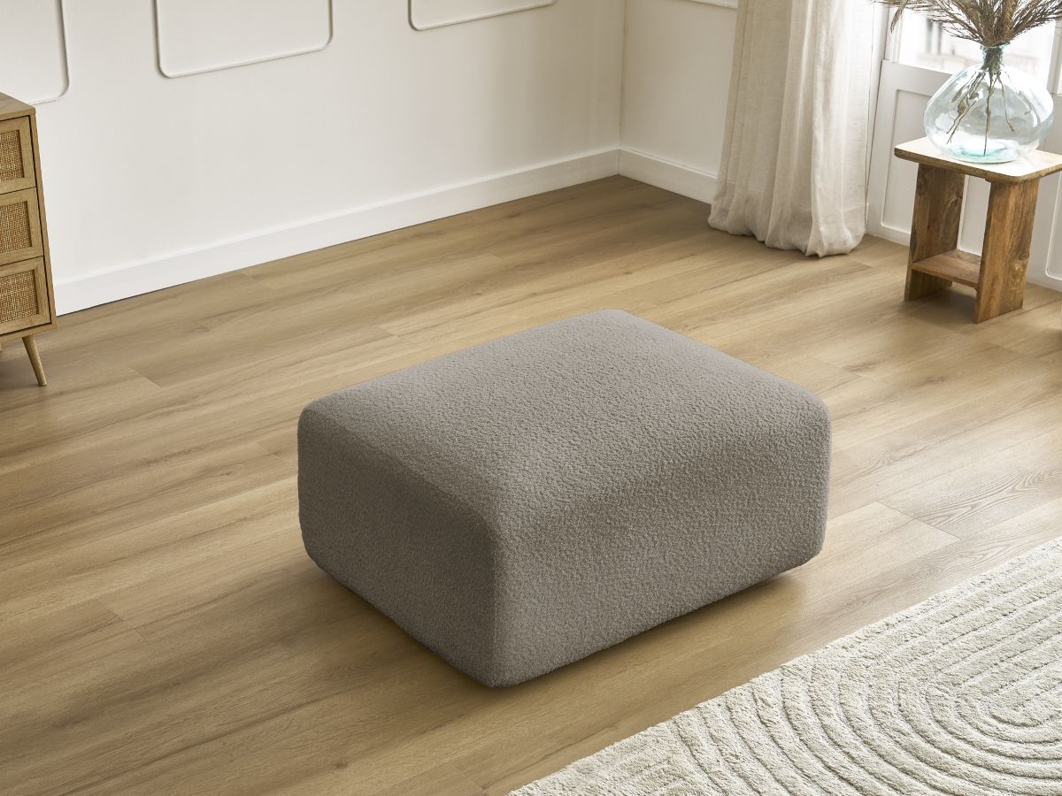 Bobochic Tina Pouf Bouclé-Stoff Taupe