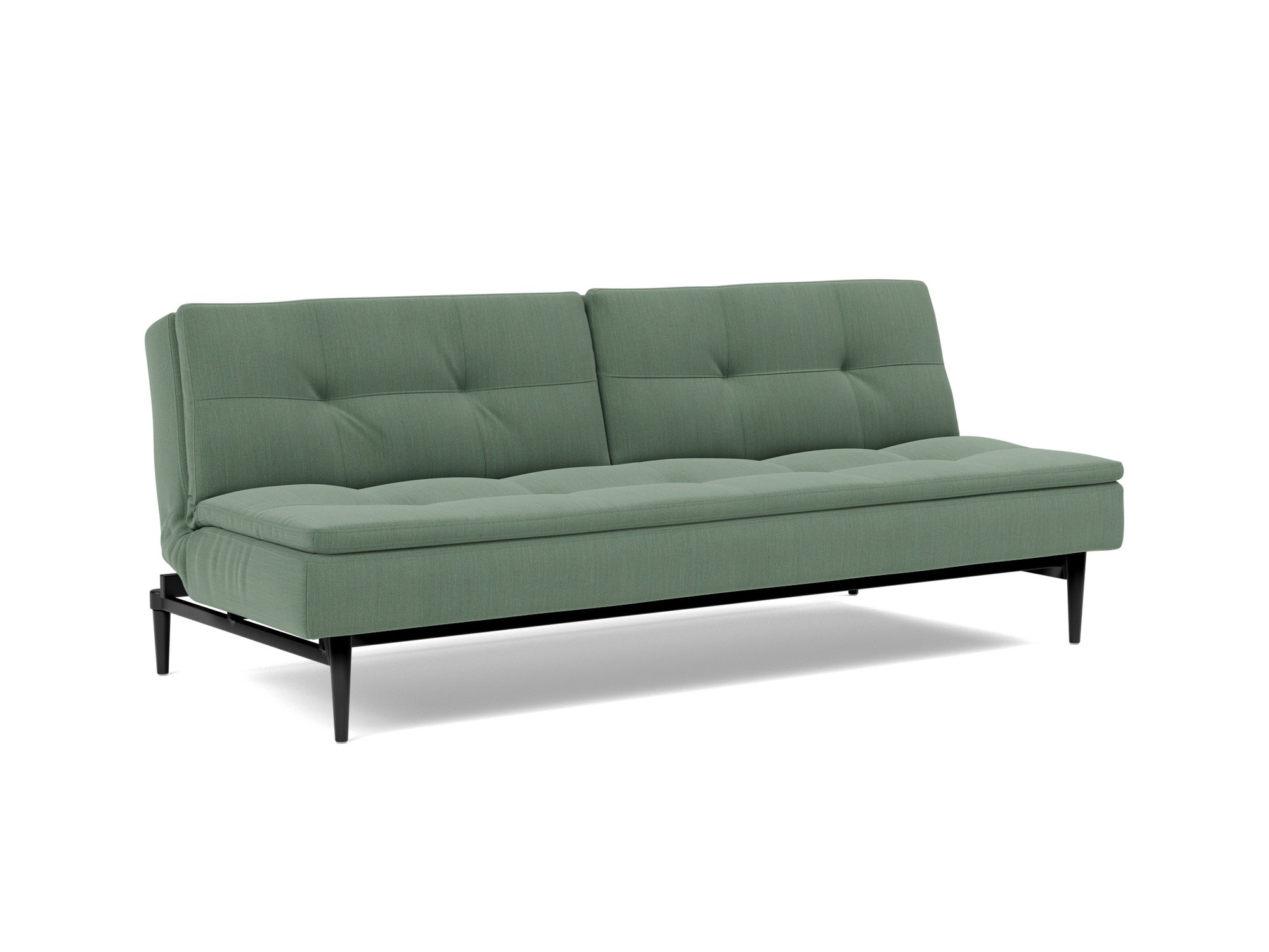 Schlafsofa Dublexo Flachgewebe Elegance 518-Green Beine Styletto Eiche schwarz