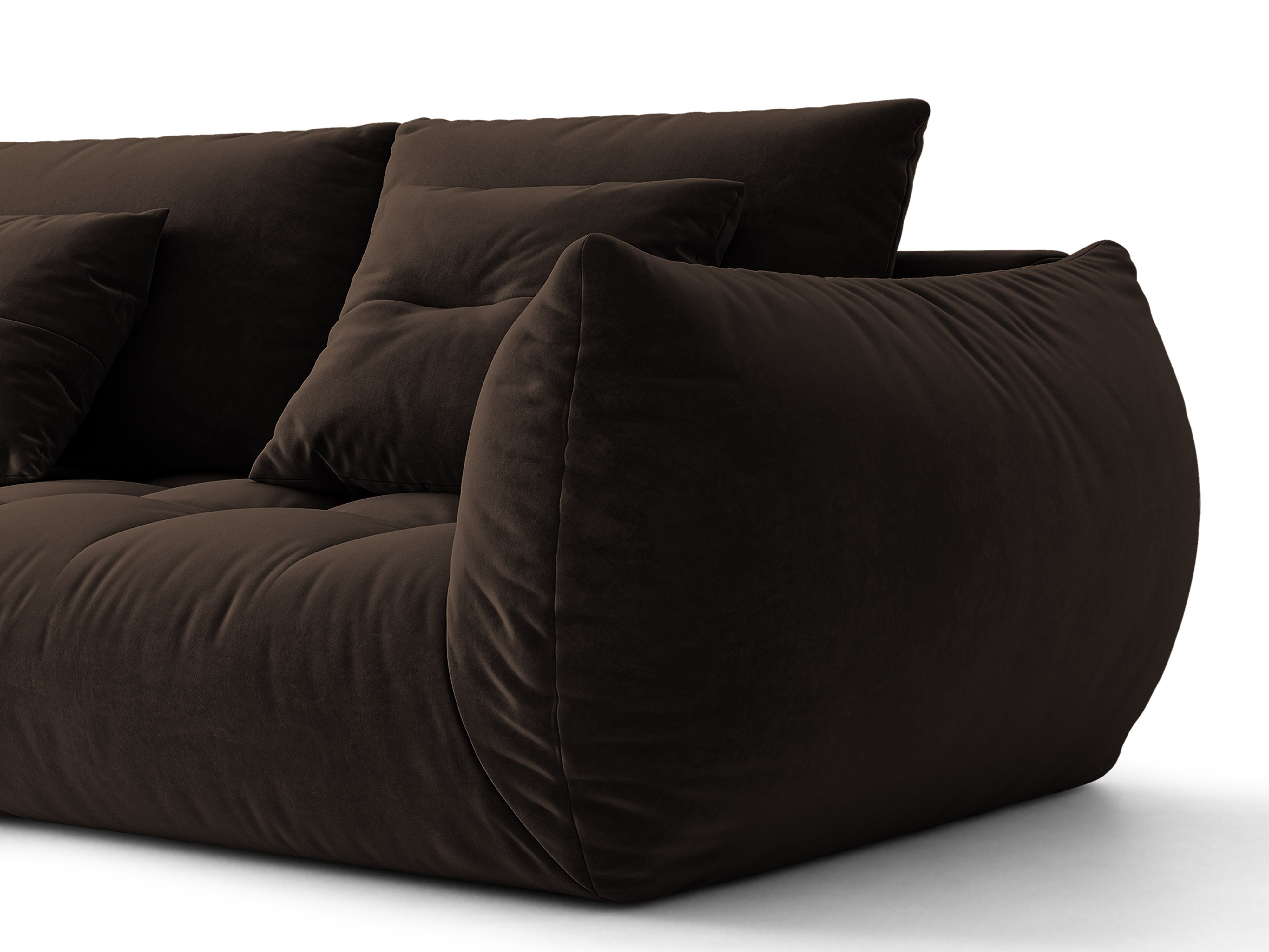 Micadoni Bloom Sofa Links Samt Bluvel Dunkelbraun