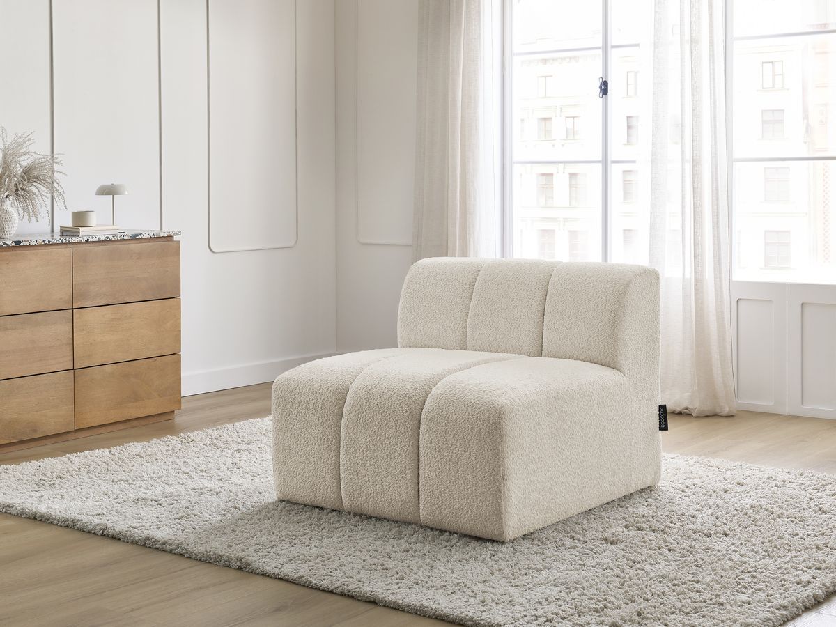 Bobochic Annecy Sofamodul 1-Sitzer Bouclé-Stoff Beige