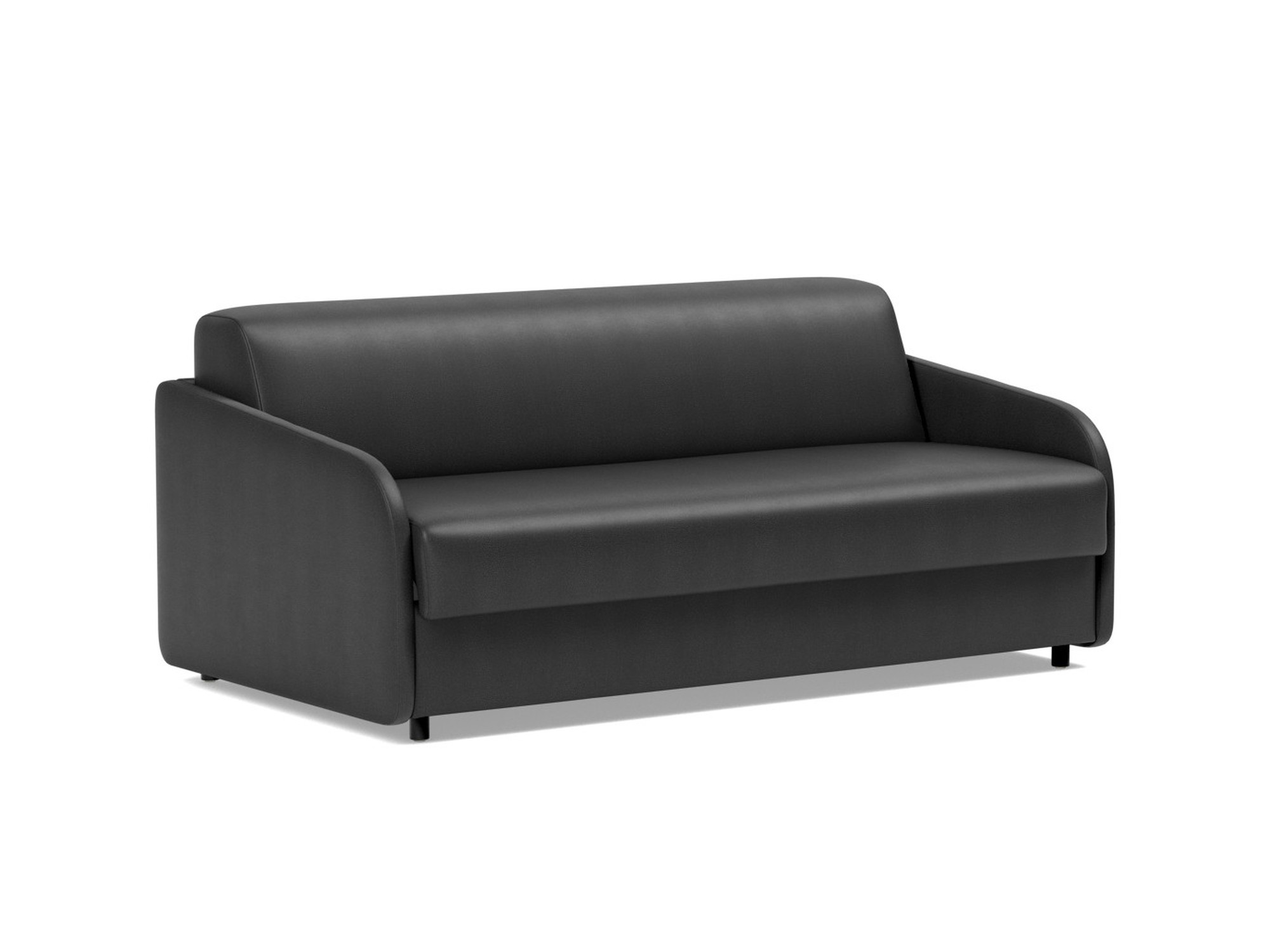 Schlafsofa Eivor mit Taschenfederkernmatratze 140 Lederoptik Faunal 550-Black
