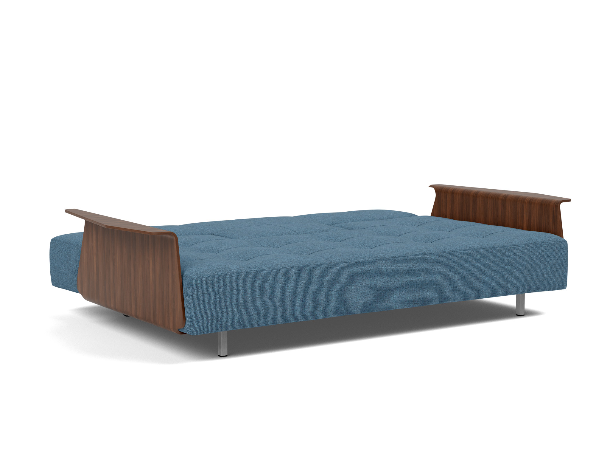 Schlafsofa Long Horn D.E.L. mit Armlehnen Strukturierter Stoff Weda 302-Weda-Blue