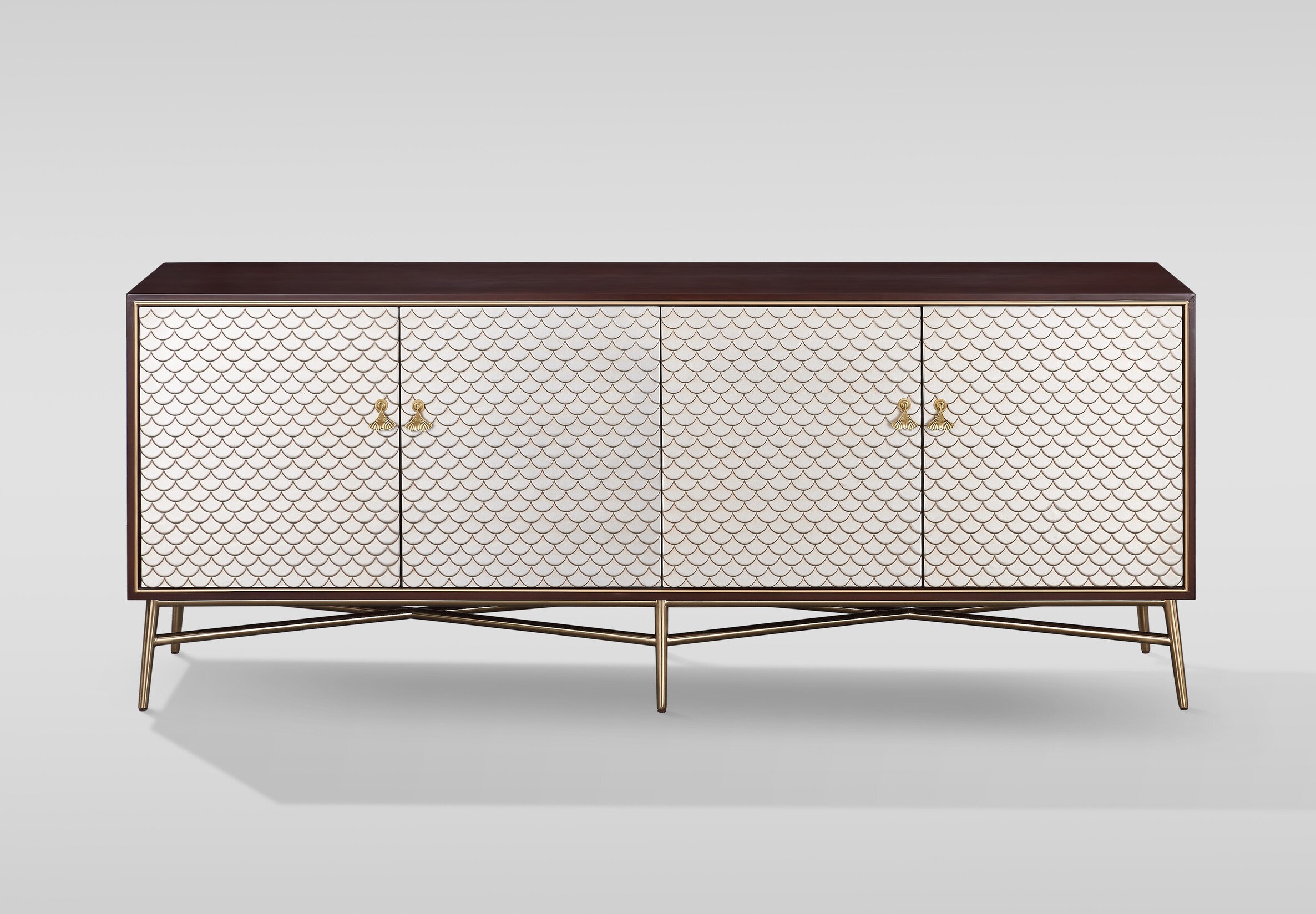 Livin Hill Kommode Stilig Walnuss, Fronten in Champagnergold ST198 moebelfaktor
