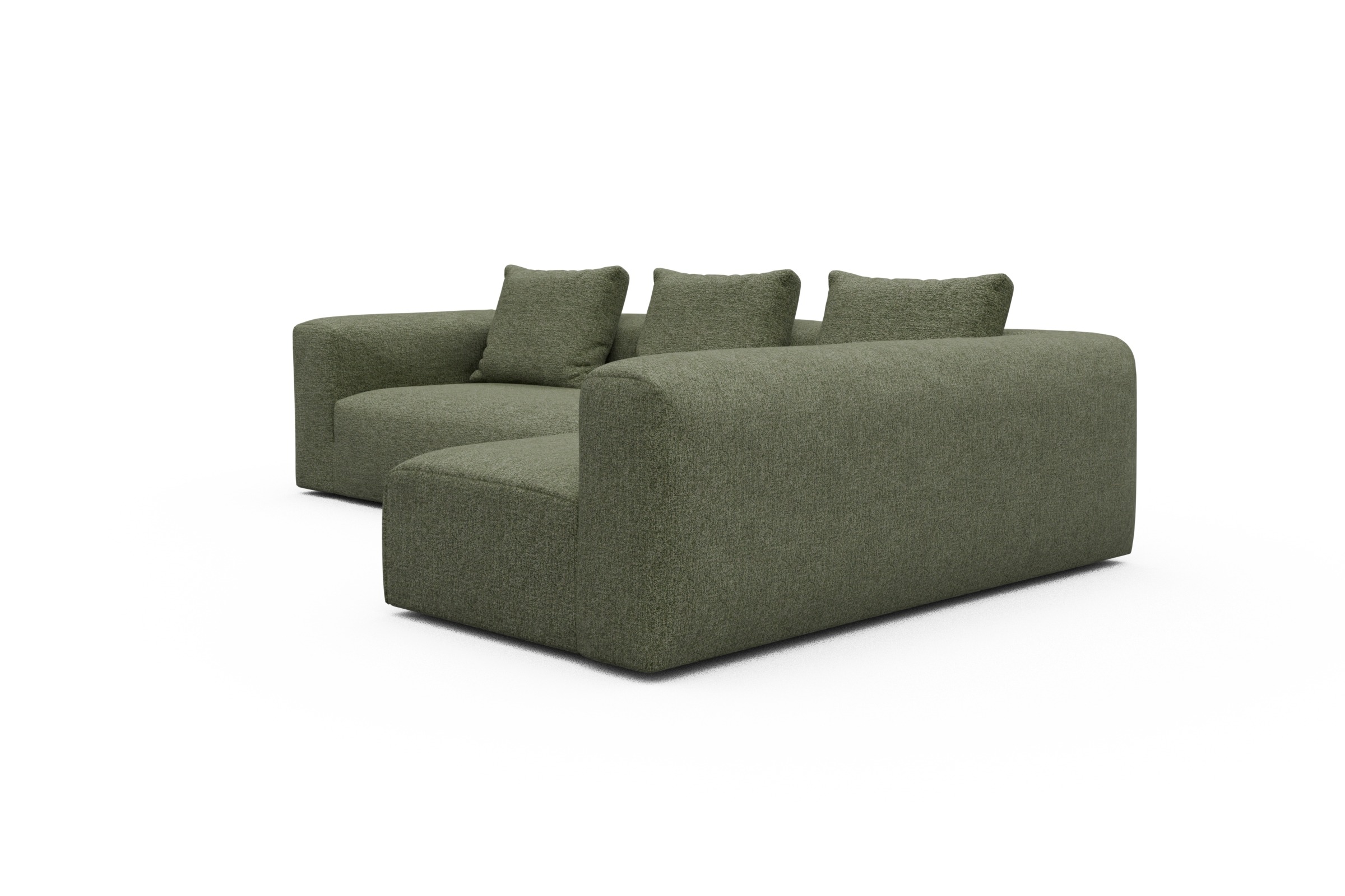 Ecksofa Fred 2x 2,5-Sitzer rechts offen Carreno-Vivid-Green