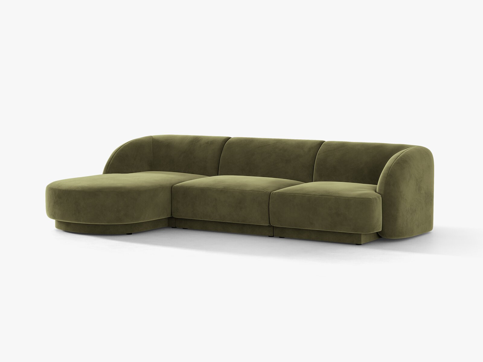 Micadoni Ecksofa Miley 4-Sitzer Links Samt Bluvel Grün
