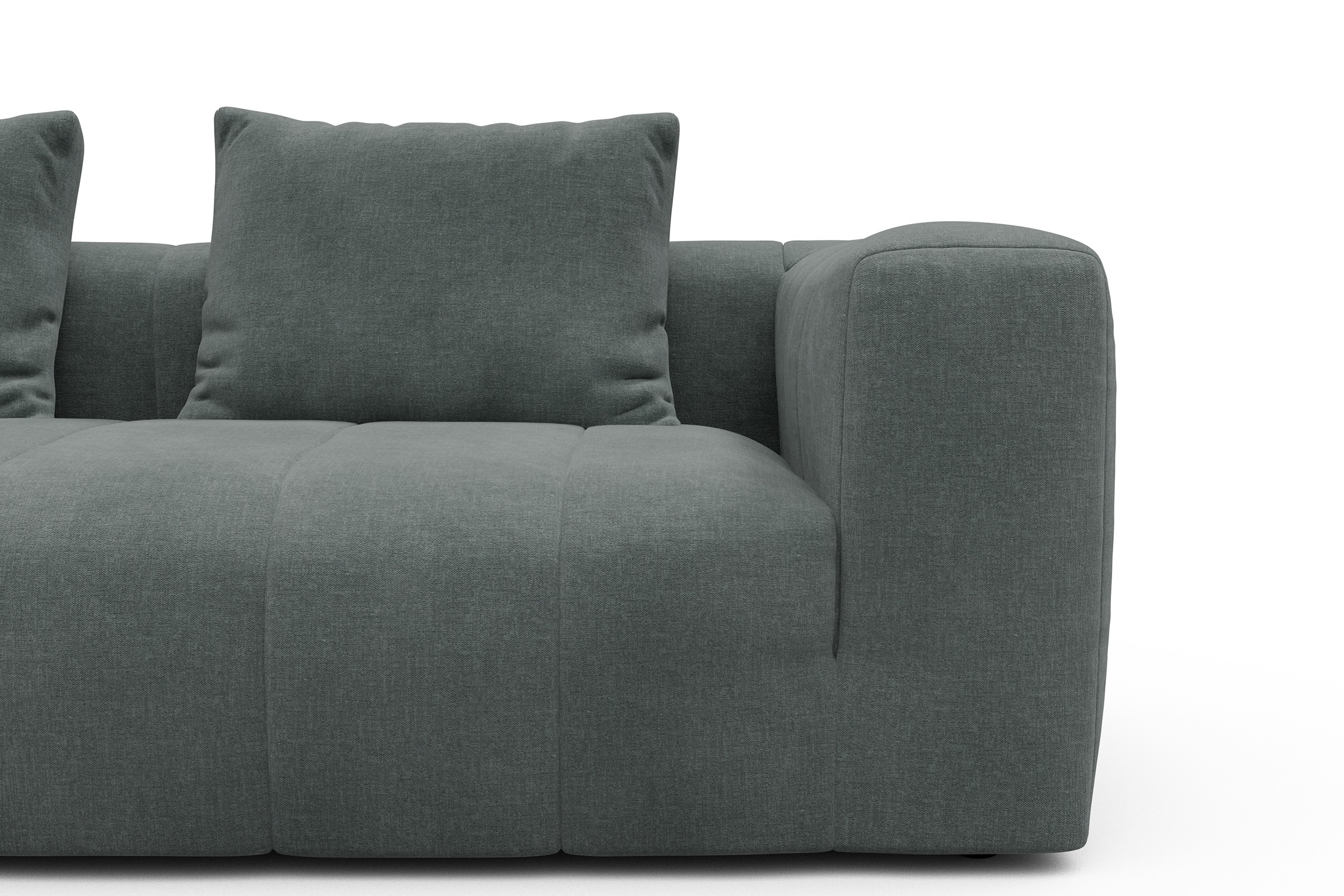 Sofa Hugo 3-Sitzer Smooth-Silver-Grey