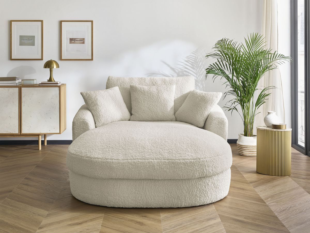 Bobochic Belem Méridienne-Modul Bouclé-Stoff Beige