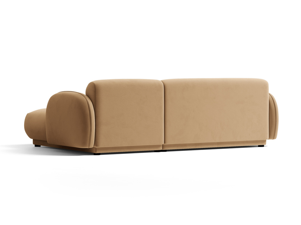 Cosmopolitan Design Ecksofa Bilbao 3-Sitzer Samt Casino Mandelbeige Rechts