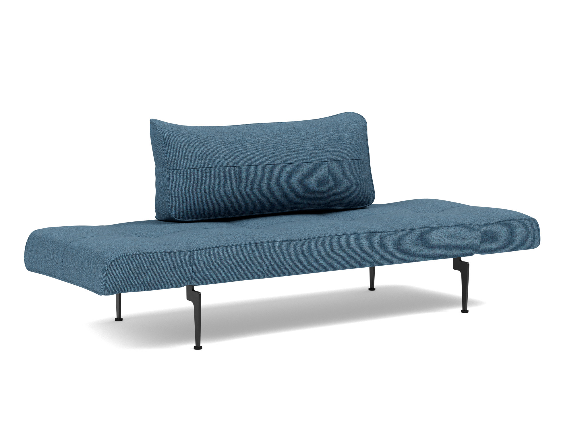 Tagesbett Zeal Strukturierter Stoff Weda 302-Weda-Blue Beine Laser schwarz