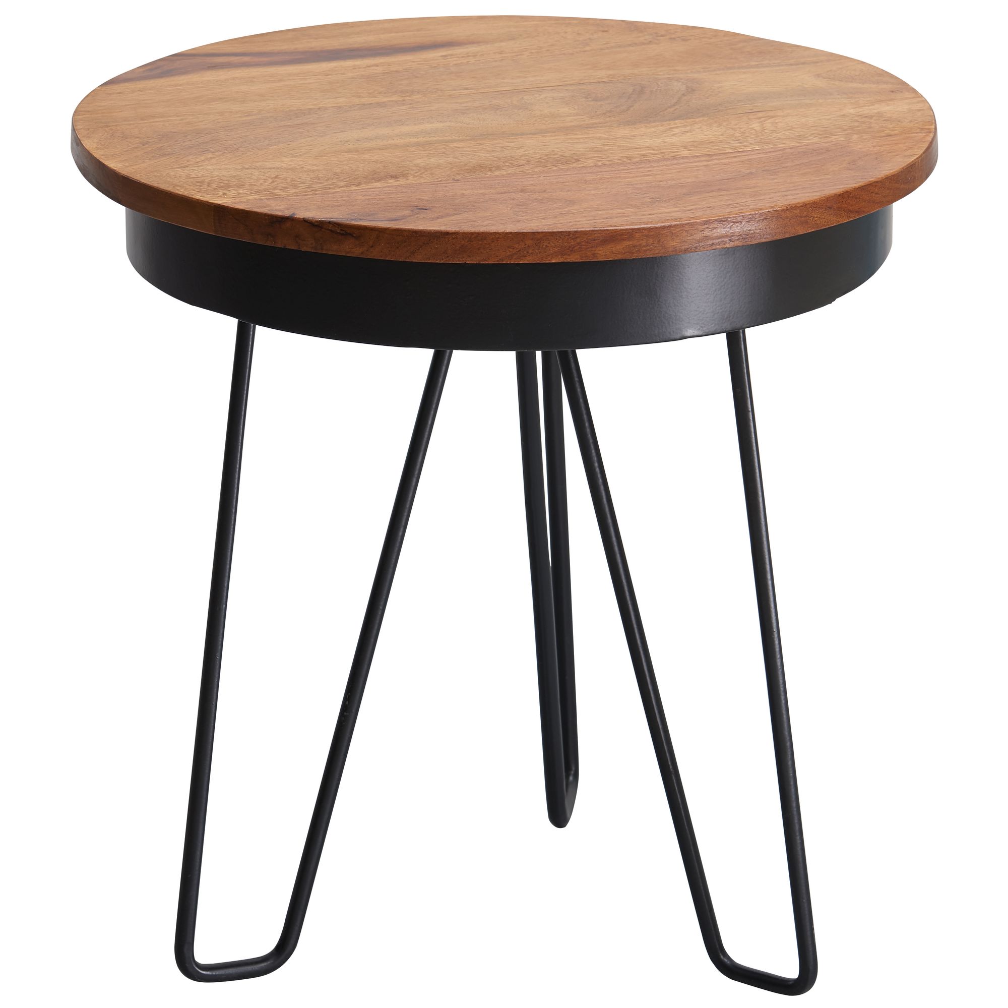 Beistelltisch Hadbjerg Sheesham Massivholz Ø 43 cm