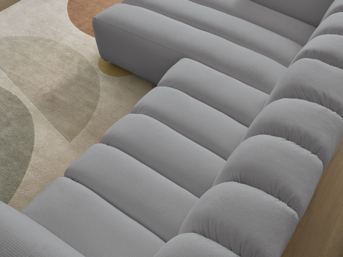 Bobochic Talia Ecksofa Melange-Stoff Hellgrau Ecke links