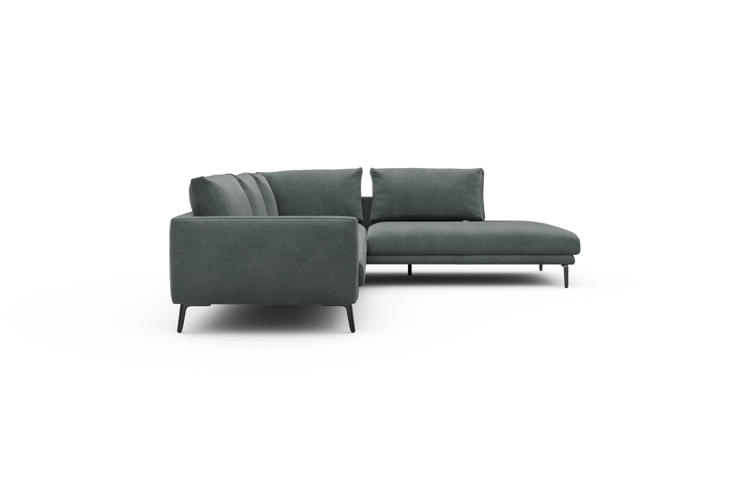 Ecksofa Karl Relax-Ecke rechts mit 2,5-Sitzer Smooth-Silver-Grey