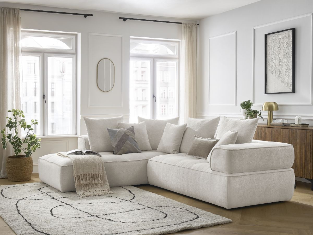 Bobochic Whesley Ecksofa Stoff Beige Ecke links