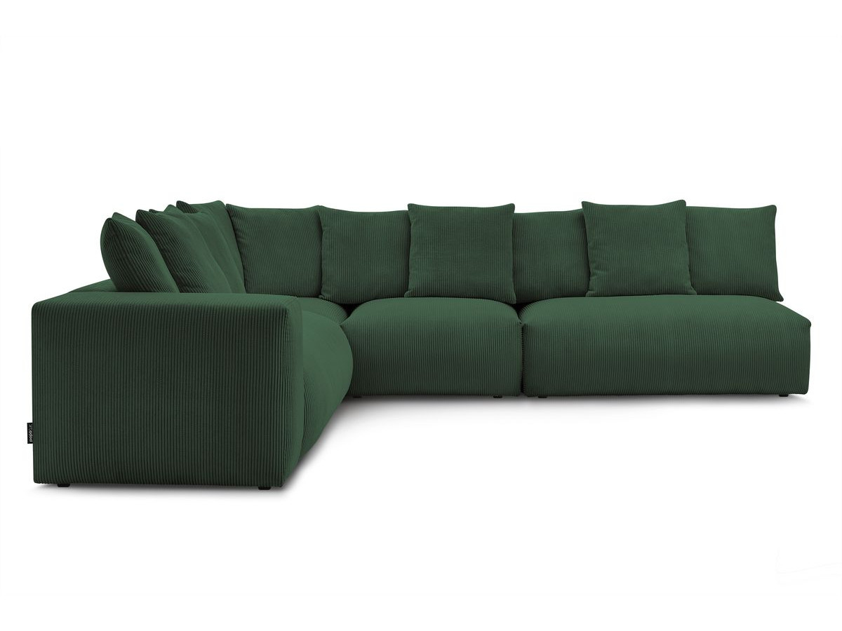 Bobochic Voltaire Ecksofa 322 × 268 cm Cordsamt Grün Ecke links