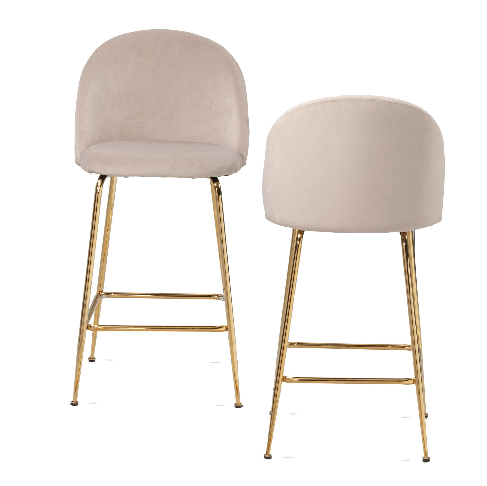 Barhocker Fraena Samt Beige 50 × 50 × 102 cm