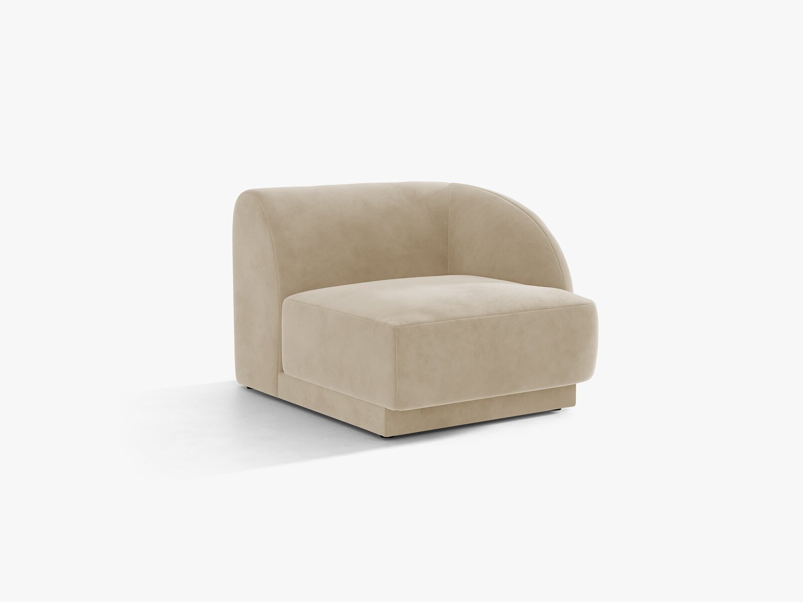Micadoni Eckmodul Miley 1-Sitzer Samt Venus Beige Rechts