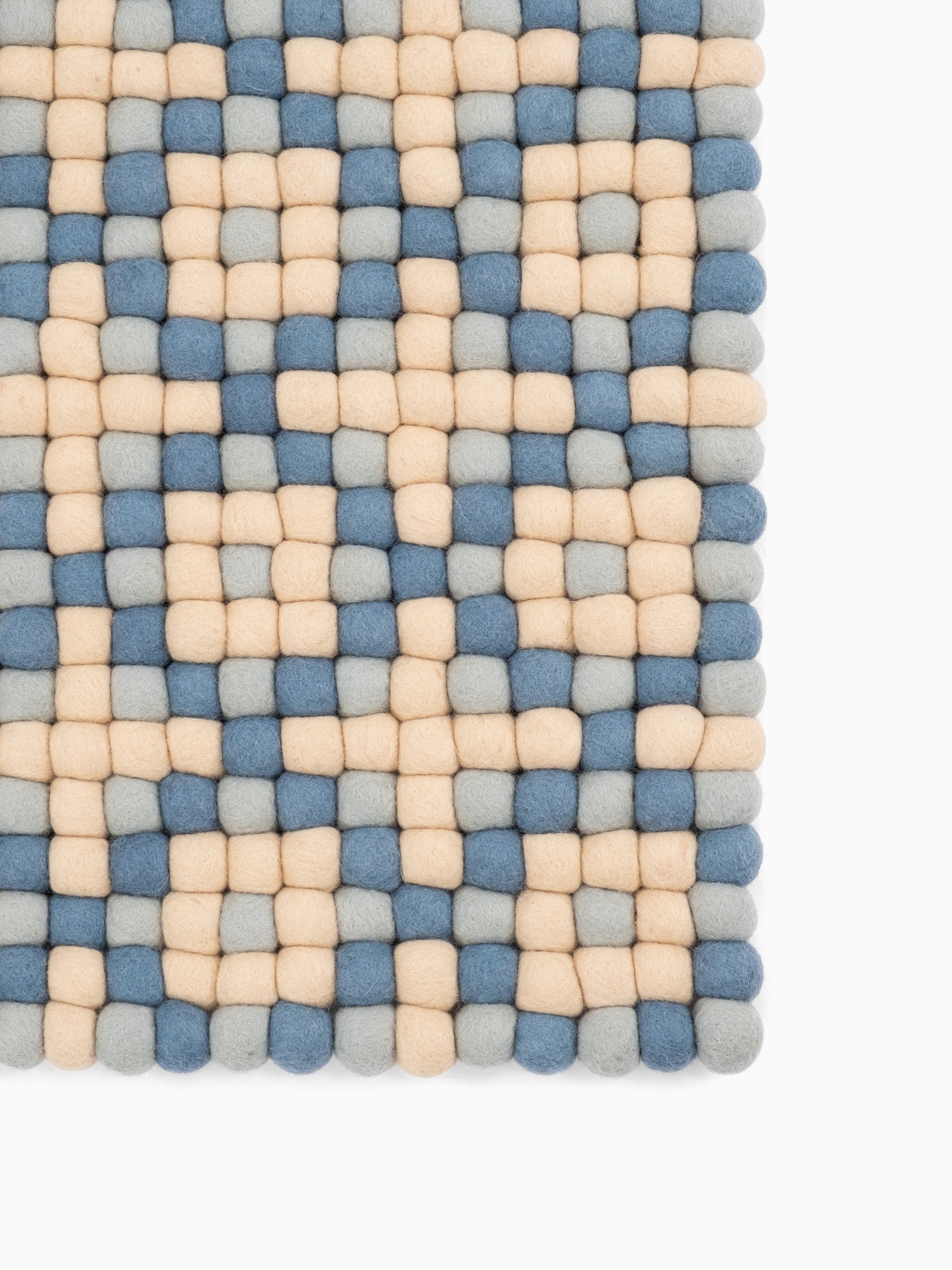 myfelt Inez Filzkugelteppich Beige rechteckig 70 x 100 cm